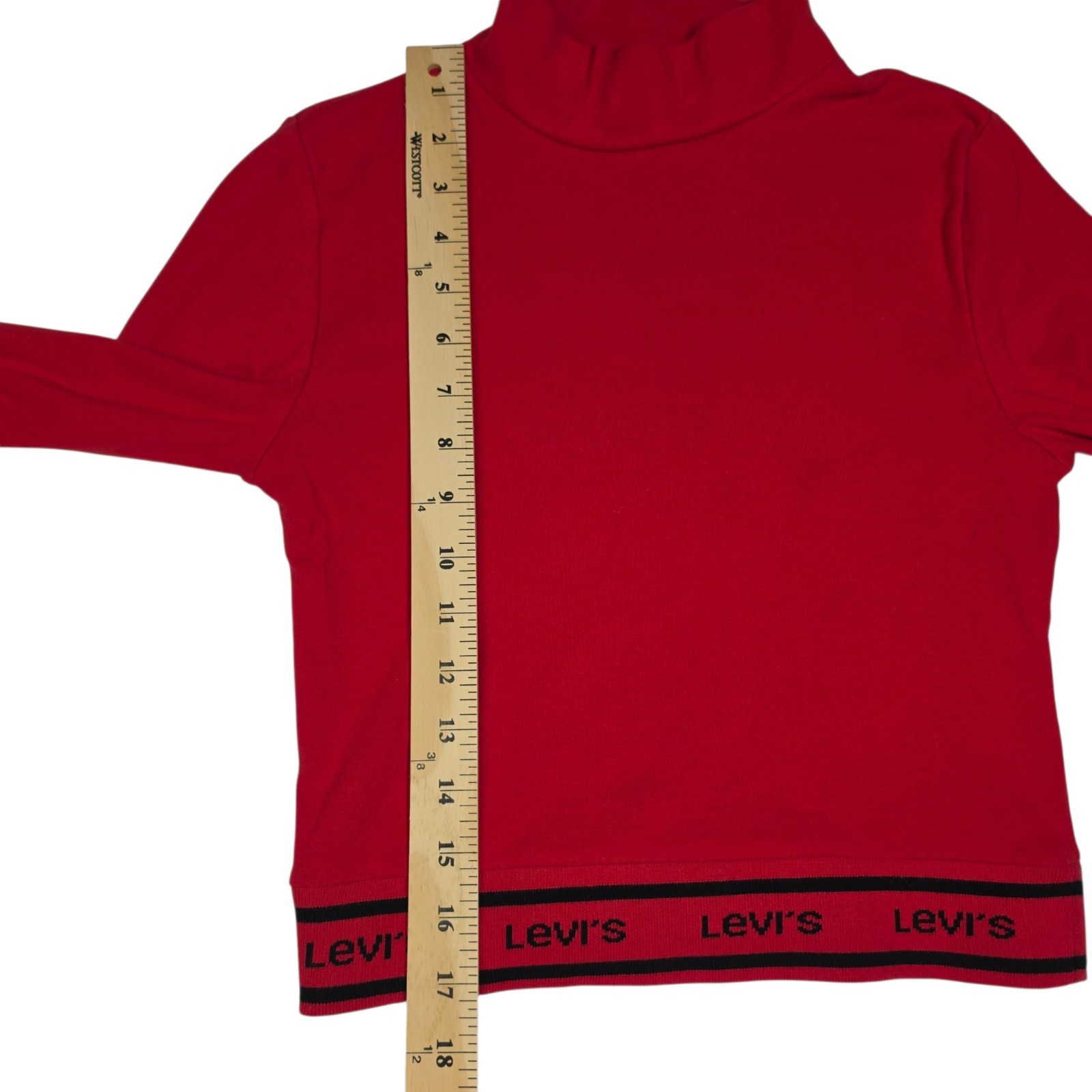 Levi’s Levi’s Women’s Red Mock Neck Crop Top XS Long Sleeve Stretch Shirt