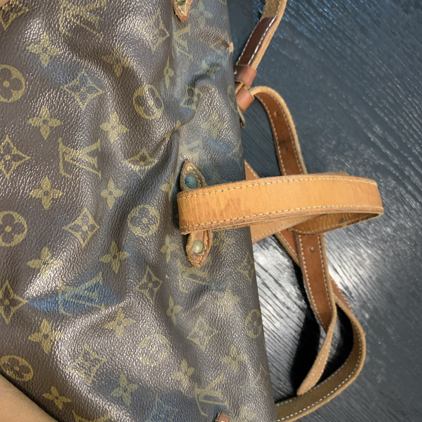 Louis Vuitton Noe Brown Monogram Shoulder Bag Damaged for Repair As Is