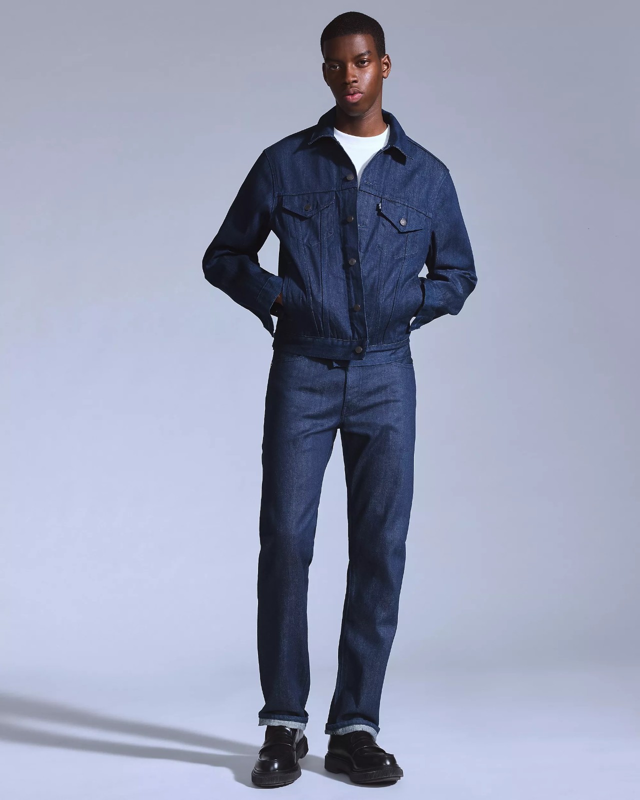 Levis Blue Tab 505 Regular Fit Men’s Jeans Straight Leg Japanese Selvedge Denim