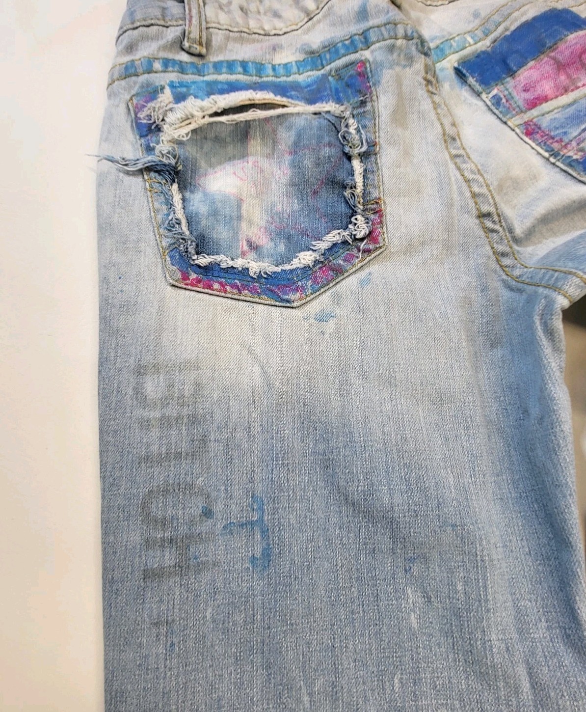 Aeropostale Jeans Hailey Skinny Flare Curvy Size 5/6 Long Art to Wear Y2K READ
