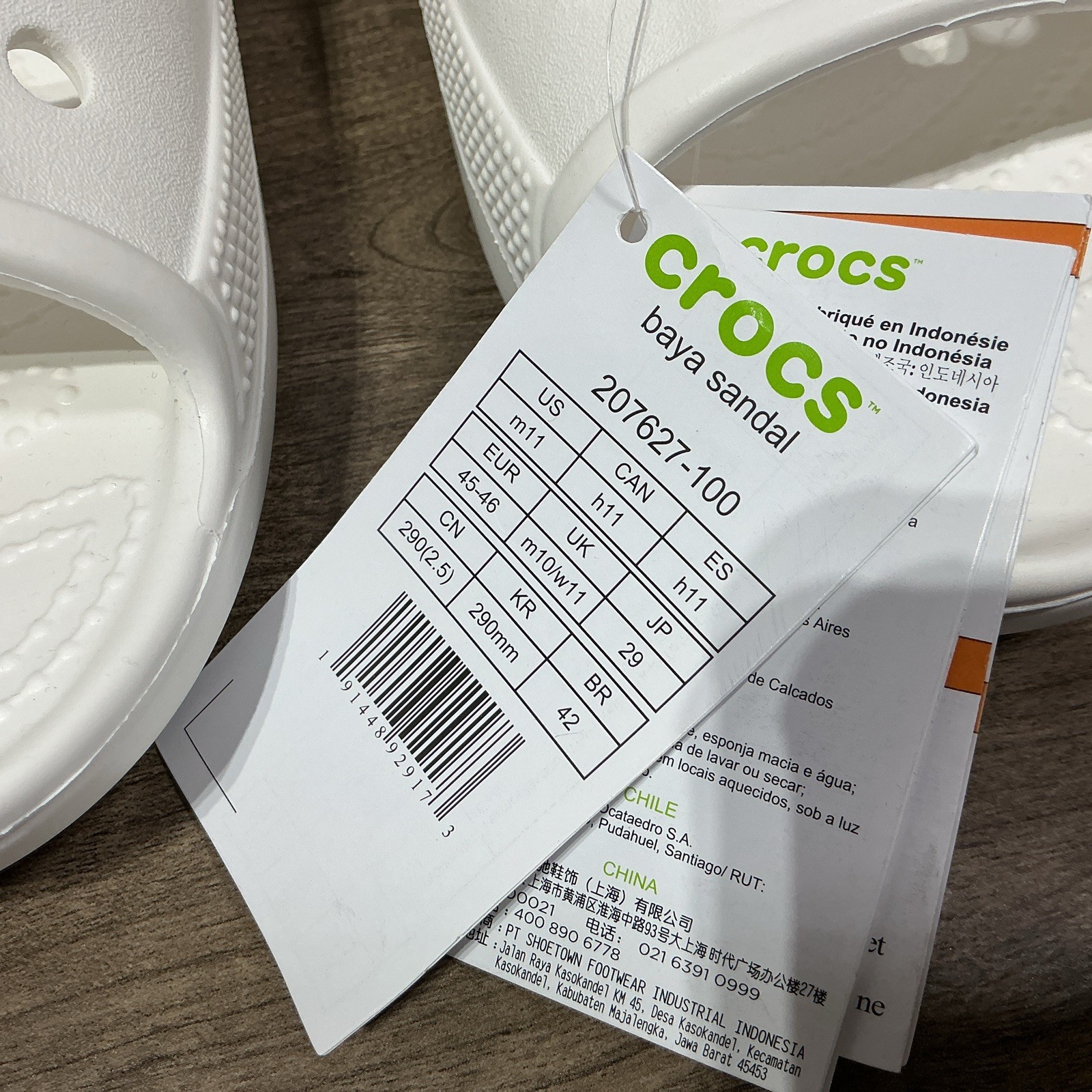 NEW Crocs Baya Sandals Flip Flop Mens White Size 11 Ventilated 207627-100