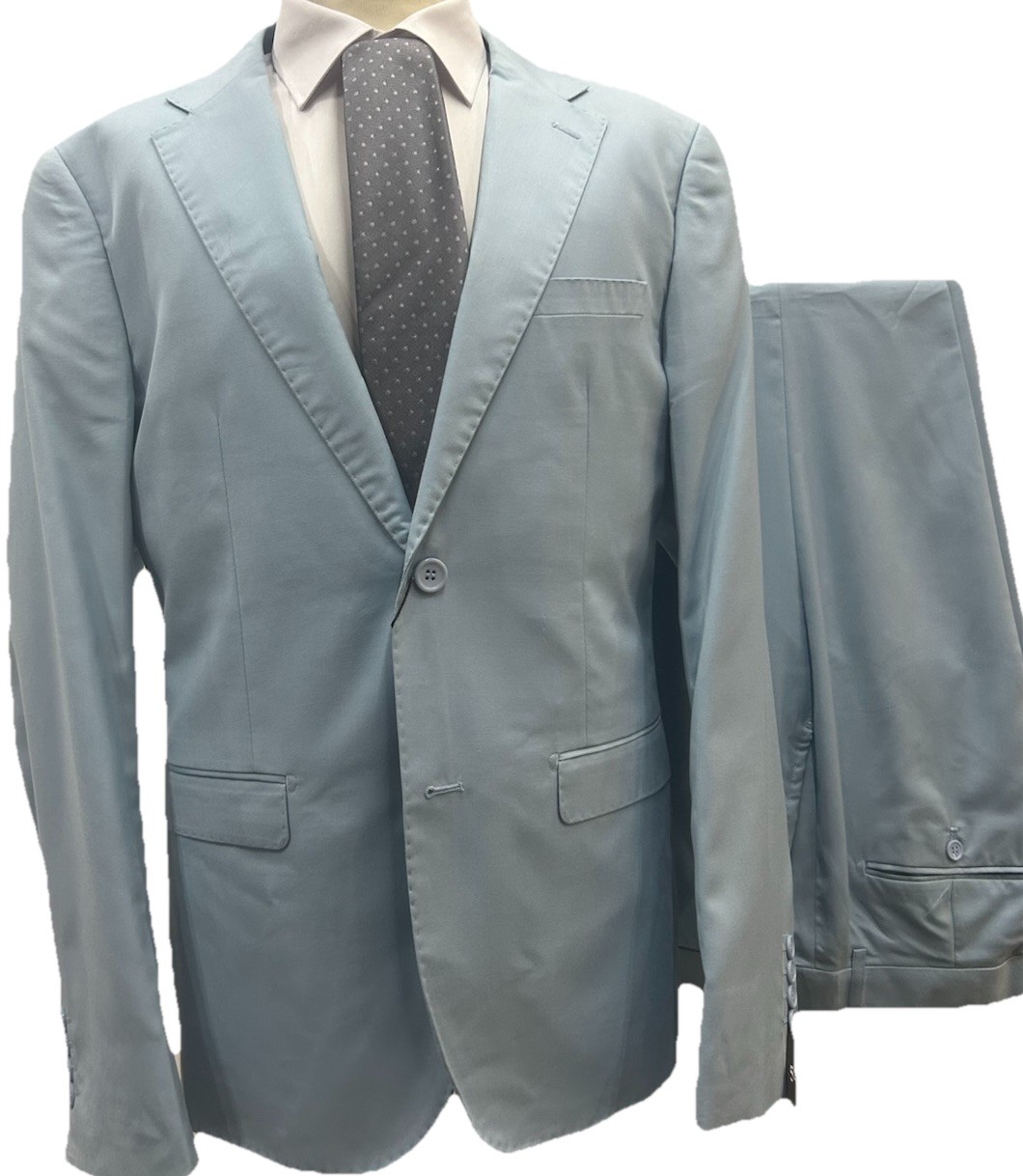 Men’s Light Blue Slim Fit Dress Made In Italy Summer 46 48 50 52 54 58