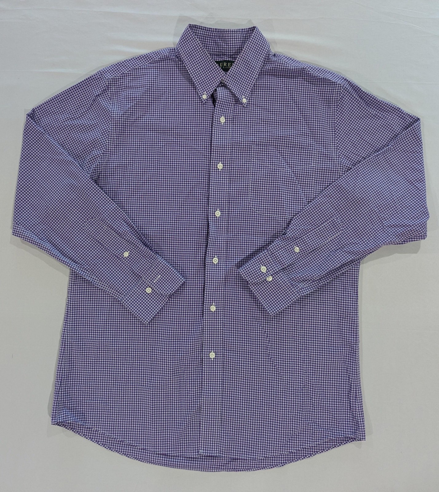 Lauren Ralph Lauren Shirt Mens 16.5 34/35 Purple Long Sleeve Non-iron Dress