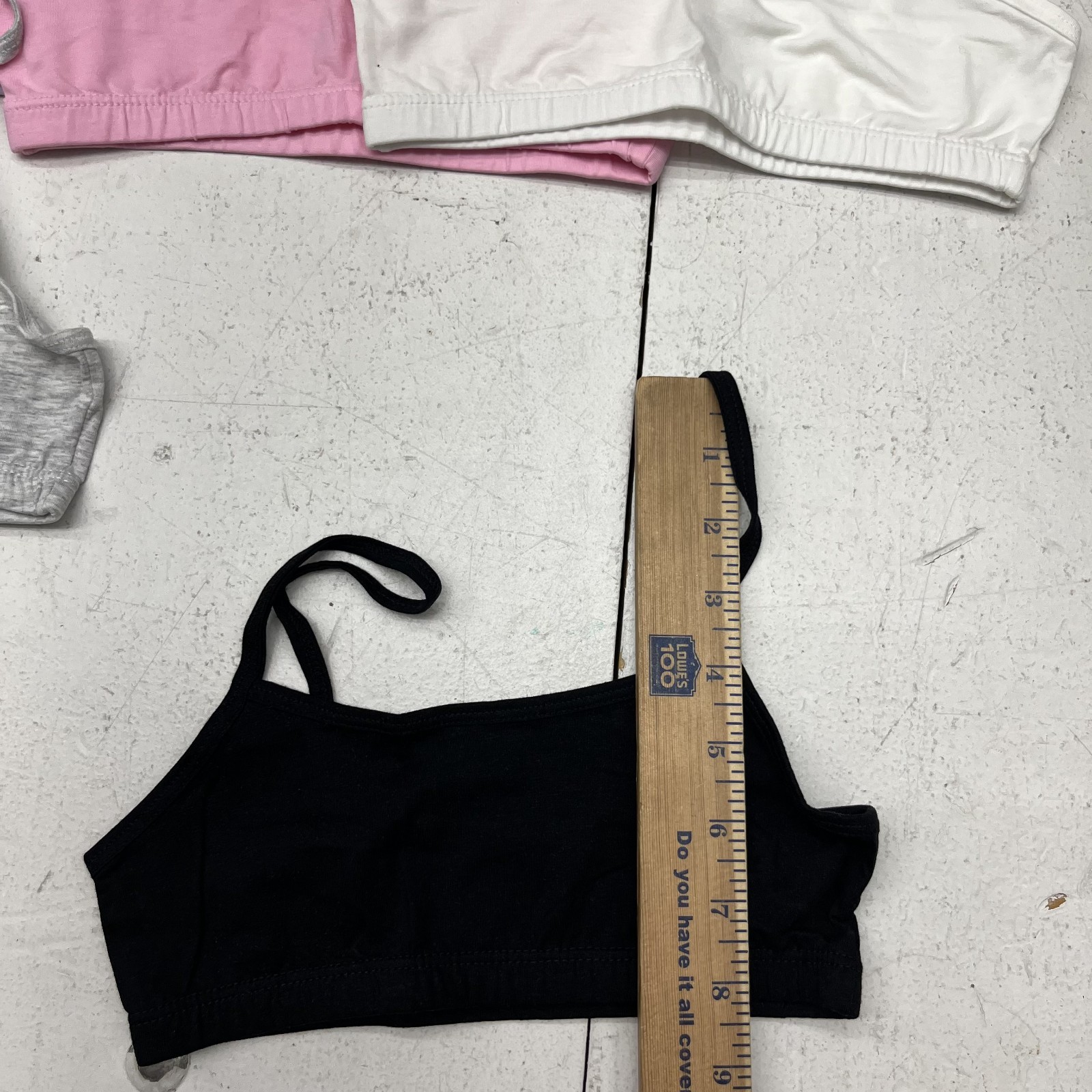 Shein 5 Pack Pink Purple White Black & Gray Training Bras Girls Size 9Y NEW
