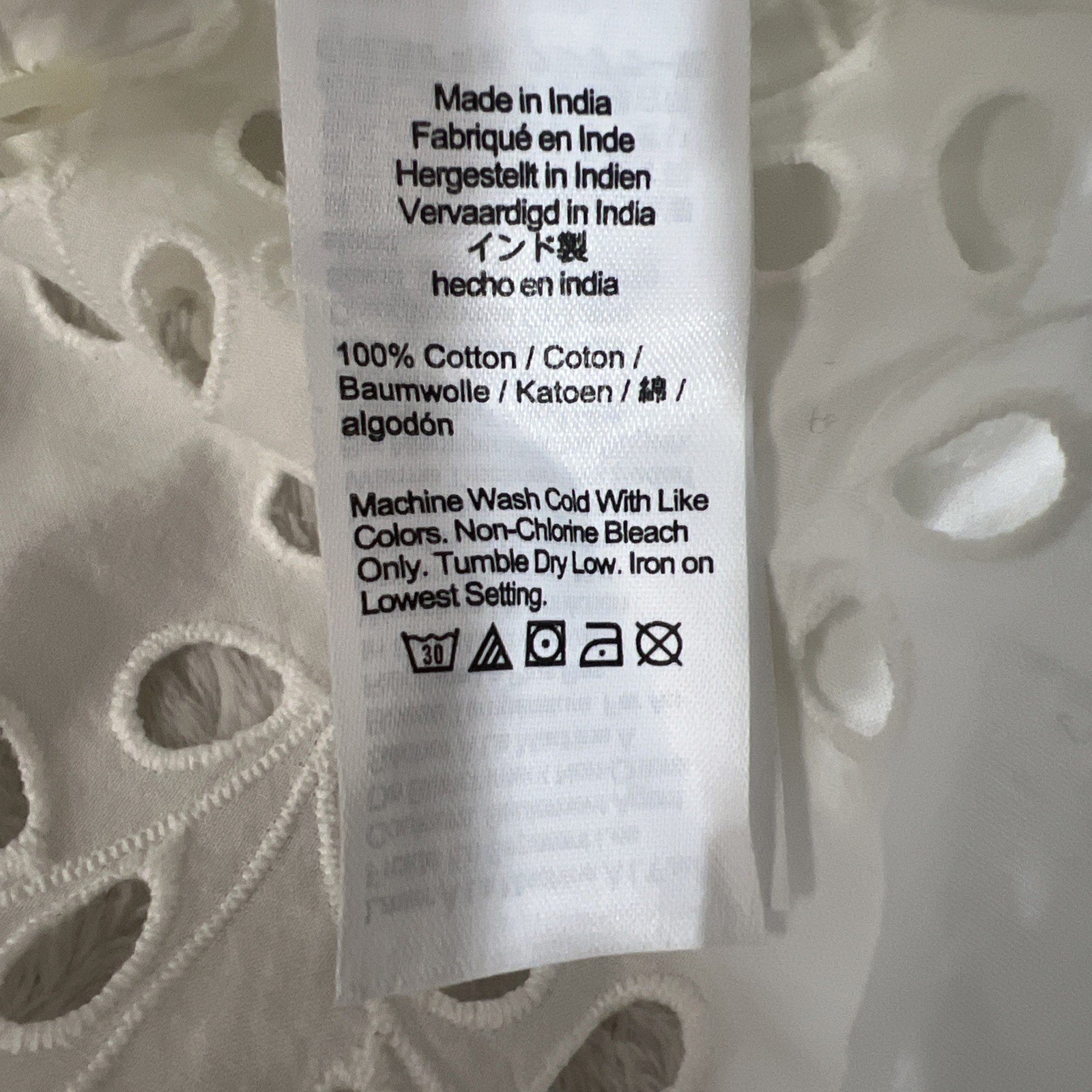 Madewell XXS White Embroidered Button Front Flutter Sleeve Womens Top Blouse