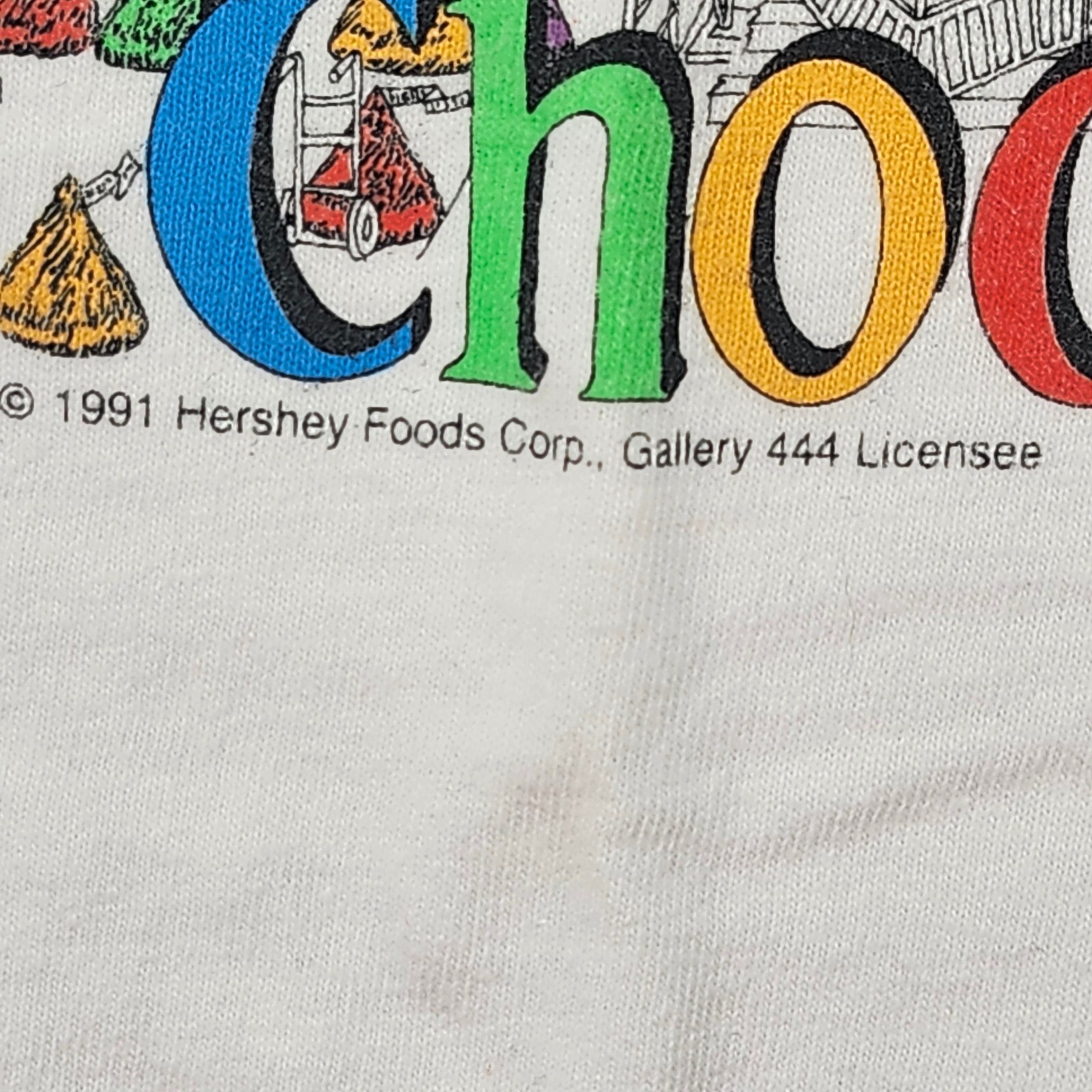 VTG 1991 Hershey’s Chocolate Factory T-Shirt ORIGINAL Sz Lg Statements B Johnson