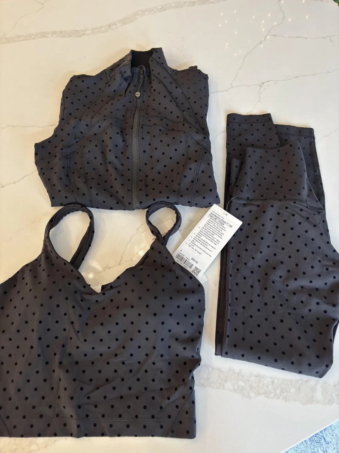 SHIPS TODAY~LULULEMON ALIGN HR PANT 28″~0~2~4~6~8~10~12~POLKA DOT FLOCKED~NWT