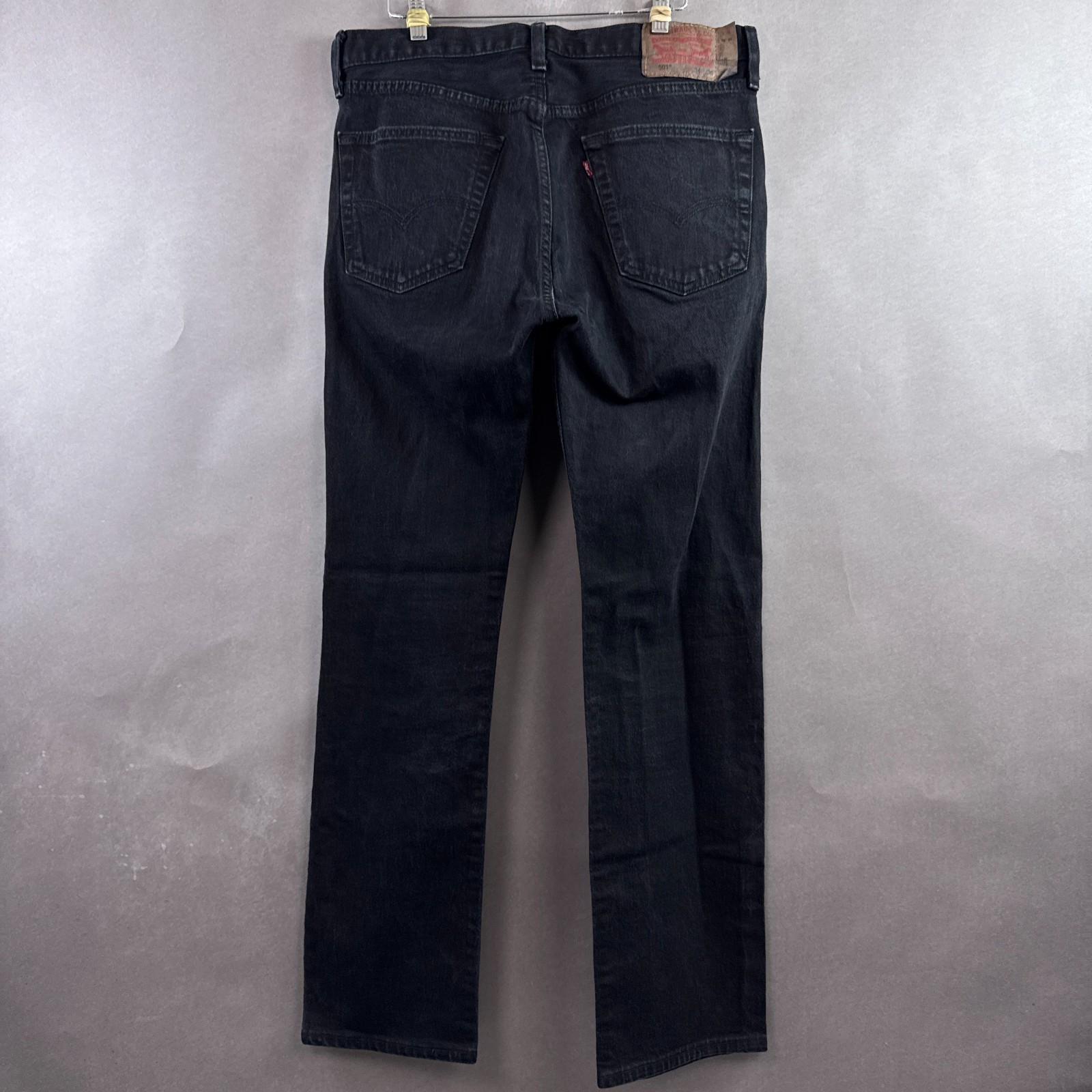 Levis 501 Jeans Mens 34×32 Black Button Fly Denim Pants Straight Dark (Tag34x36)