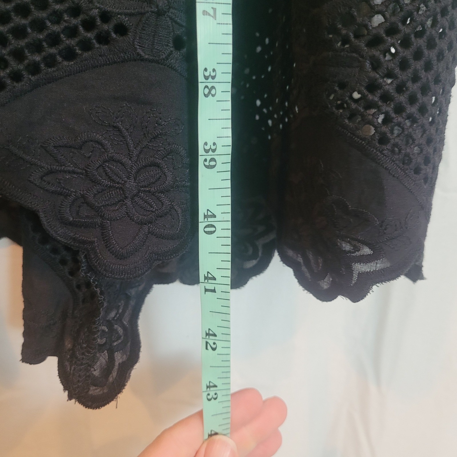 LOGO by Lori Goldstein Lavish Black Eyelet Hem Dress Large P Whimsigoth Fairy