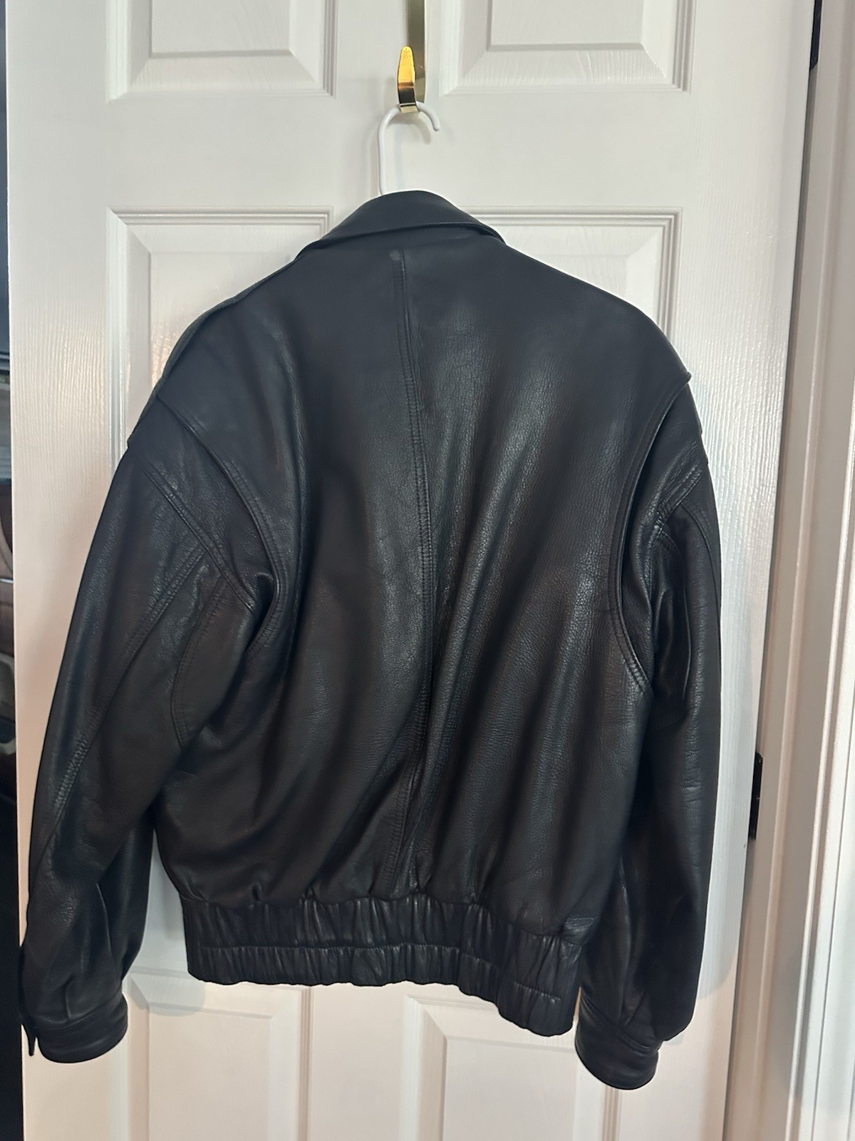 Vintage Perrone Aviation A2 & G1 Black Leather Bomber Jacket Size s