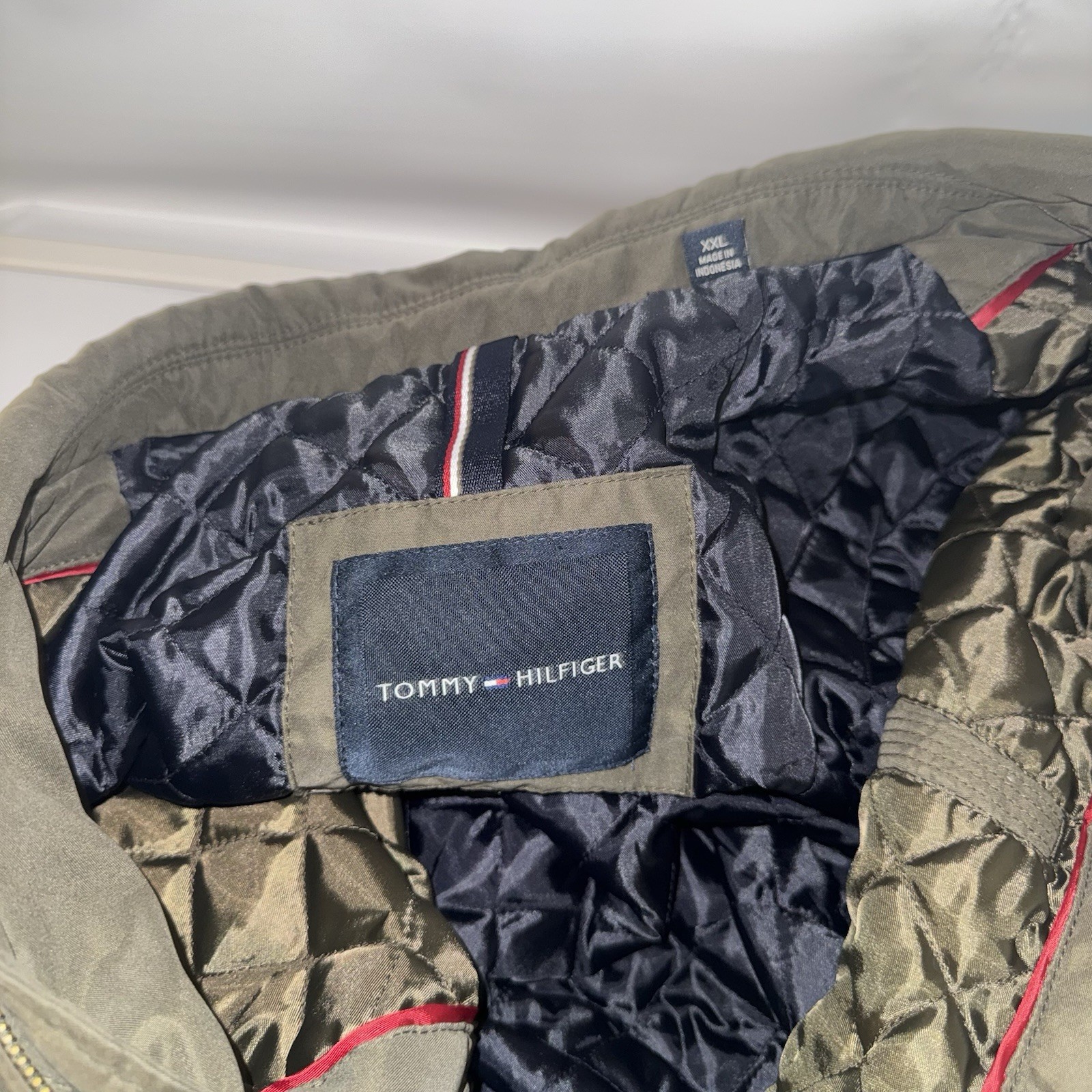 Tommy Hilfiger Men’s Green Lined Jacket XXL Full Zip Point Collar