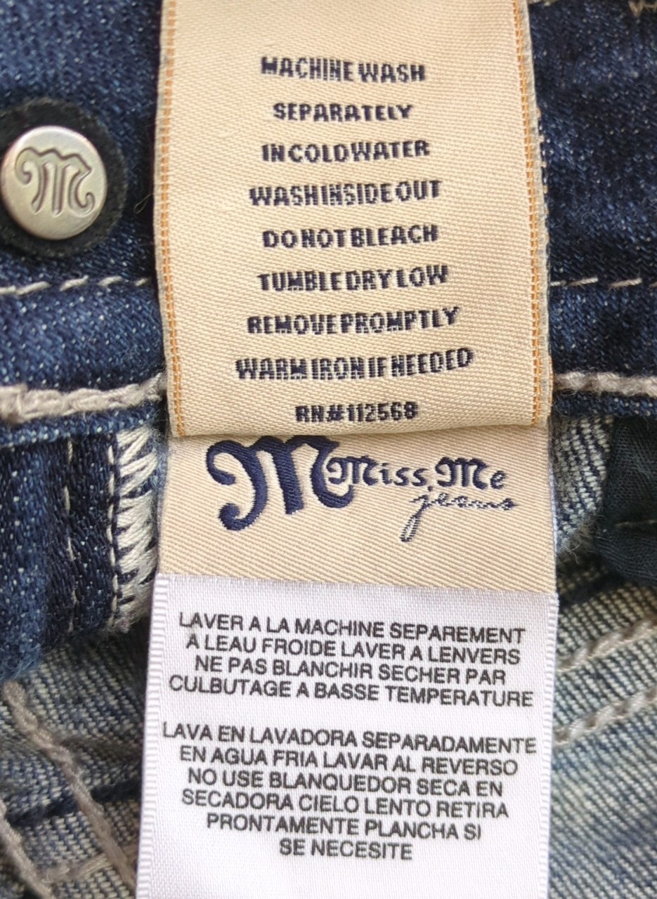 Miss Me Boot Cut Blue Jeans Women’s 26×29.5 Flap Wing Pockets JP514BR Low Rise