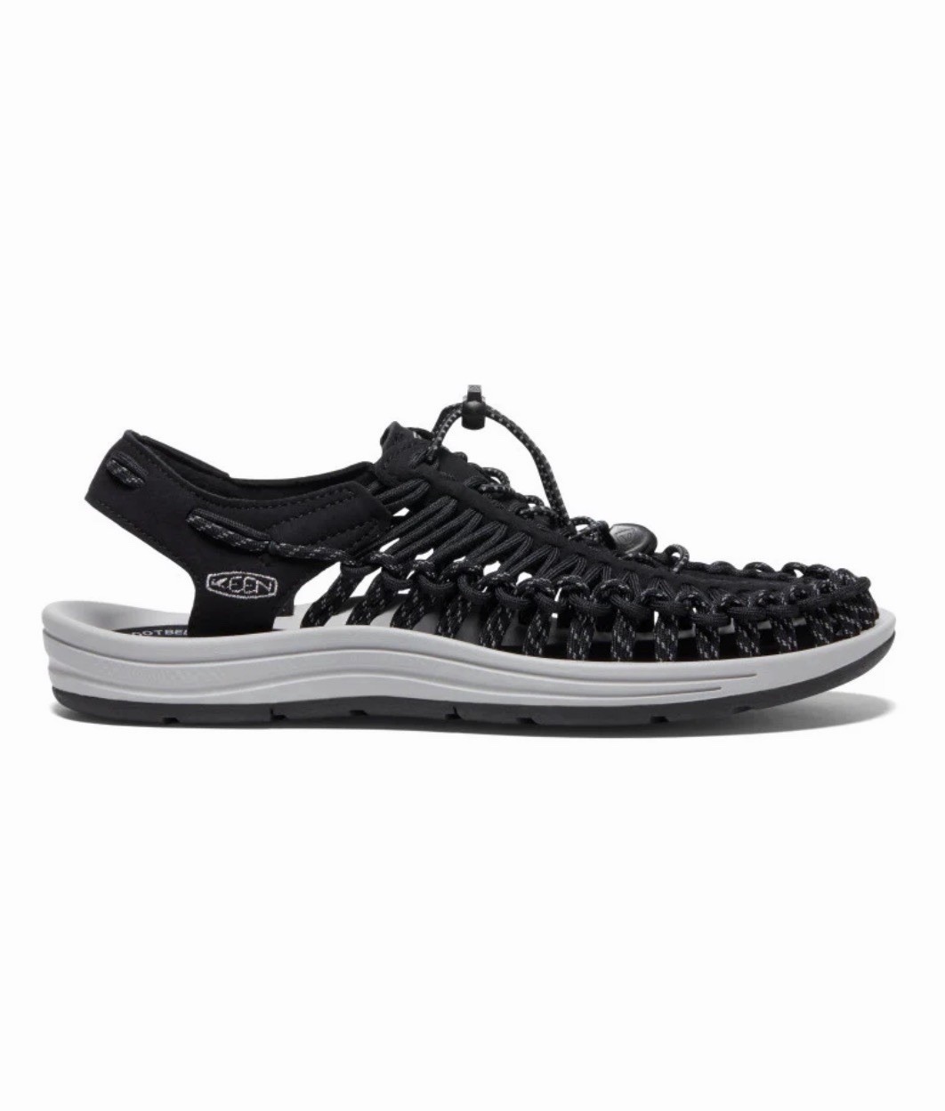 KEEN Uneek Bungee Black Woven Bungee Cord Sandals Women’s 10.5 Outdoors Hiking