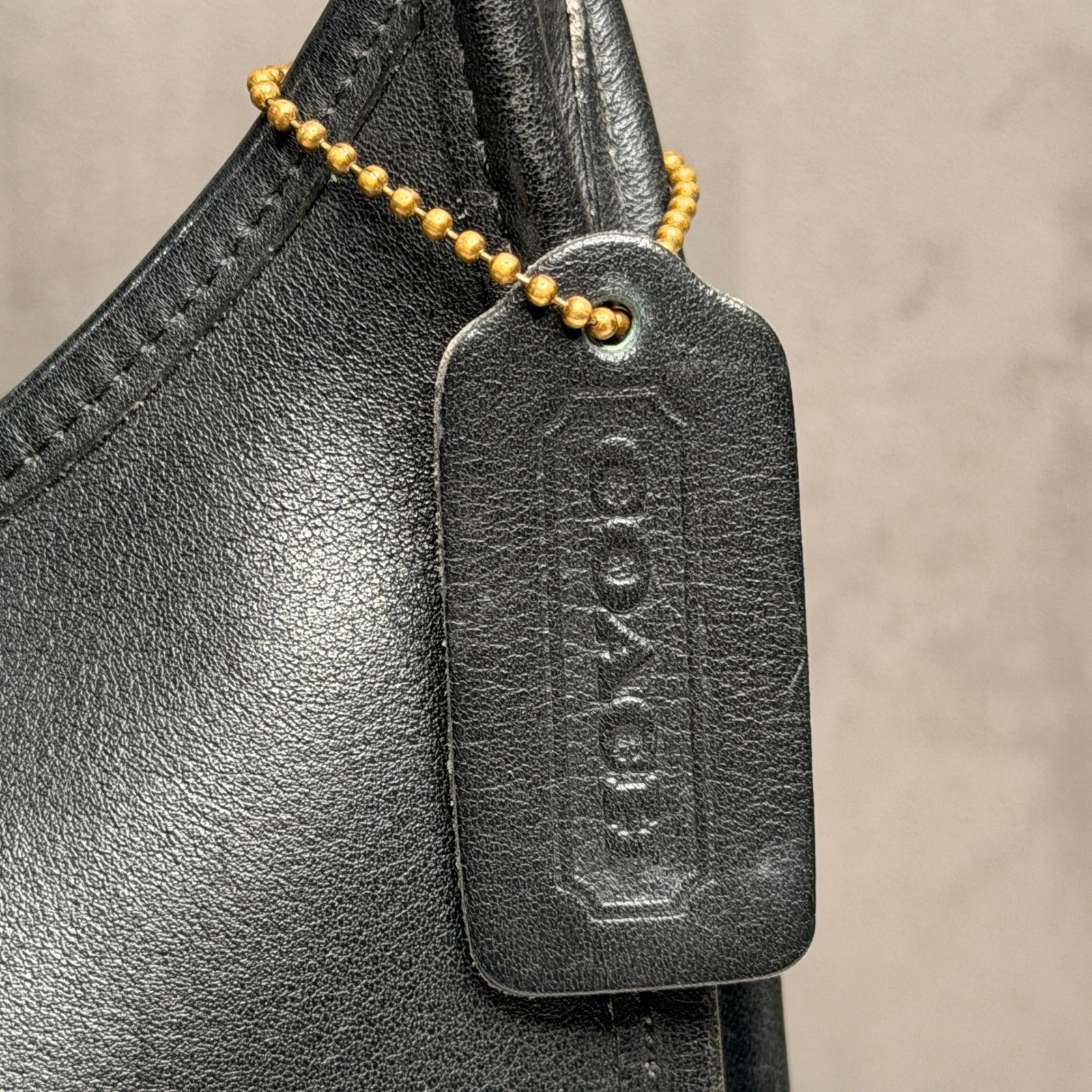VTG Coach Black Leather Mini Ergo Shoulder Bag Brass Hardware 9020 EUC CostaRica