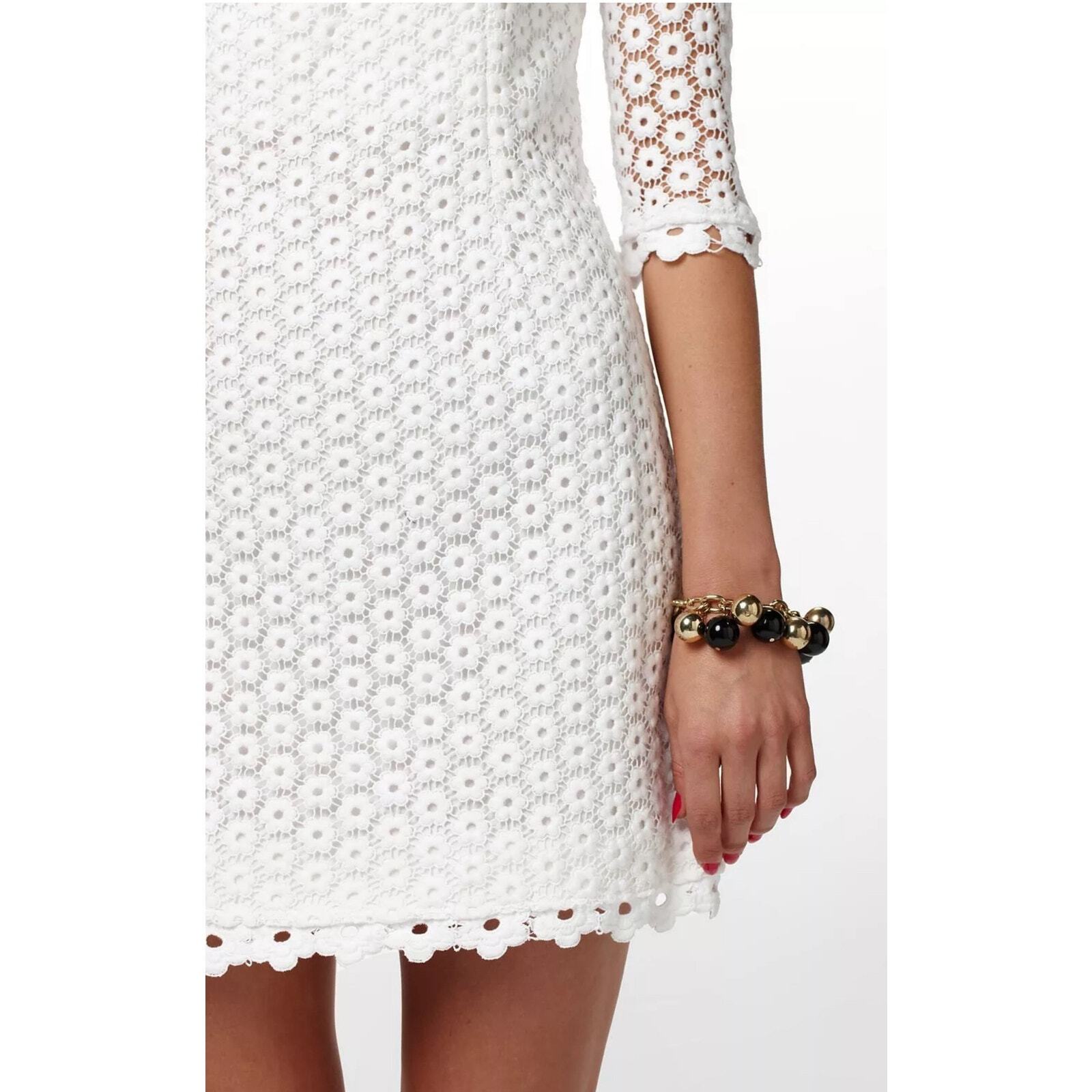 Lilly Pulitzer Resort White Daisy Truly Lace Whitaker One Shoulder Dress Size 0