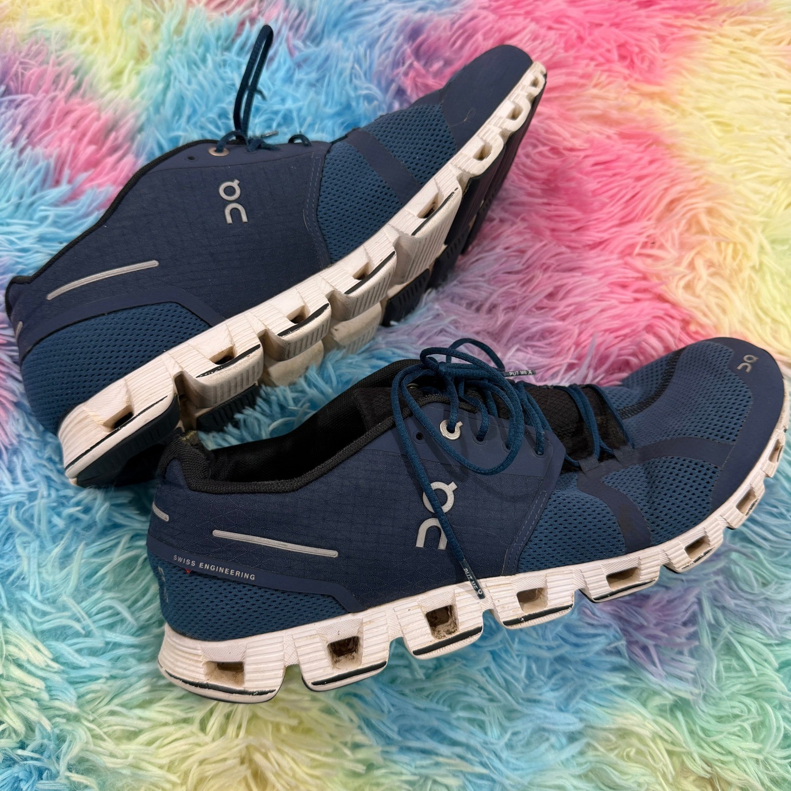 On Cloud Running Shoes Mens 12 Navy Blue CloudTec Sneakers