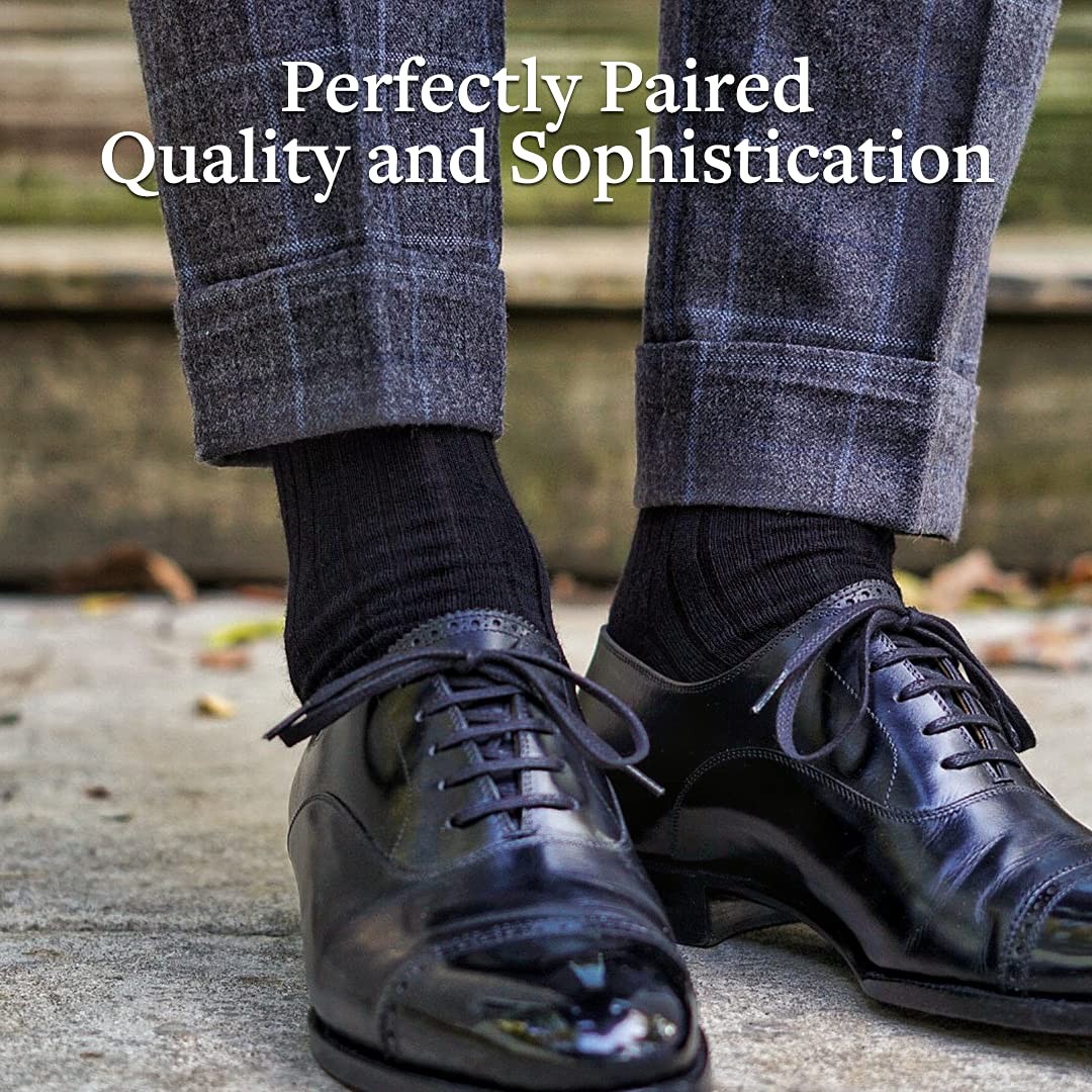 Merino Wool Dress Socks for Men – Over-the-Calf, Ribbed Wool Dress Socks for …