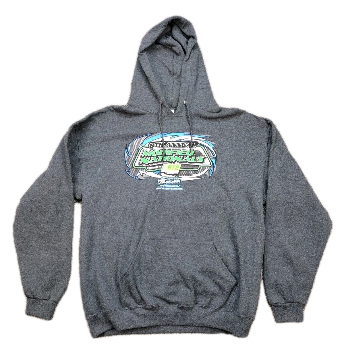 Modified Nationals Speedway Dirt Track Racing Dbl Sided Graphic Hoodie XL Bahr