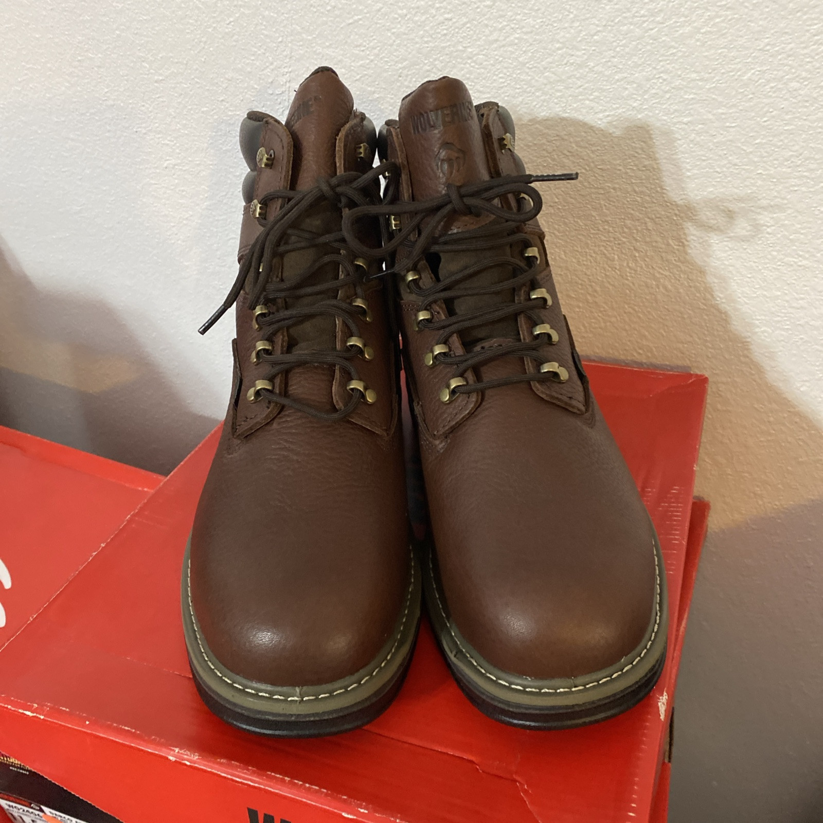 Men’s Wolverine Darco 6″ Steel Toe W02406 Brown Leather Work Boot Size 8 EW