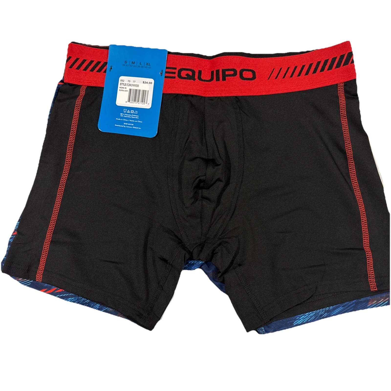Men’s Equipo 2-pk. Boxer Briefs Size Medium Red, Blue & Black NWT
