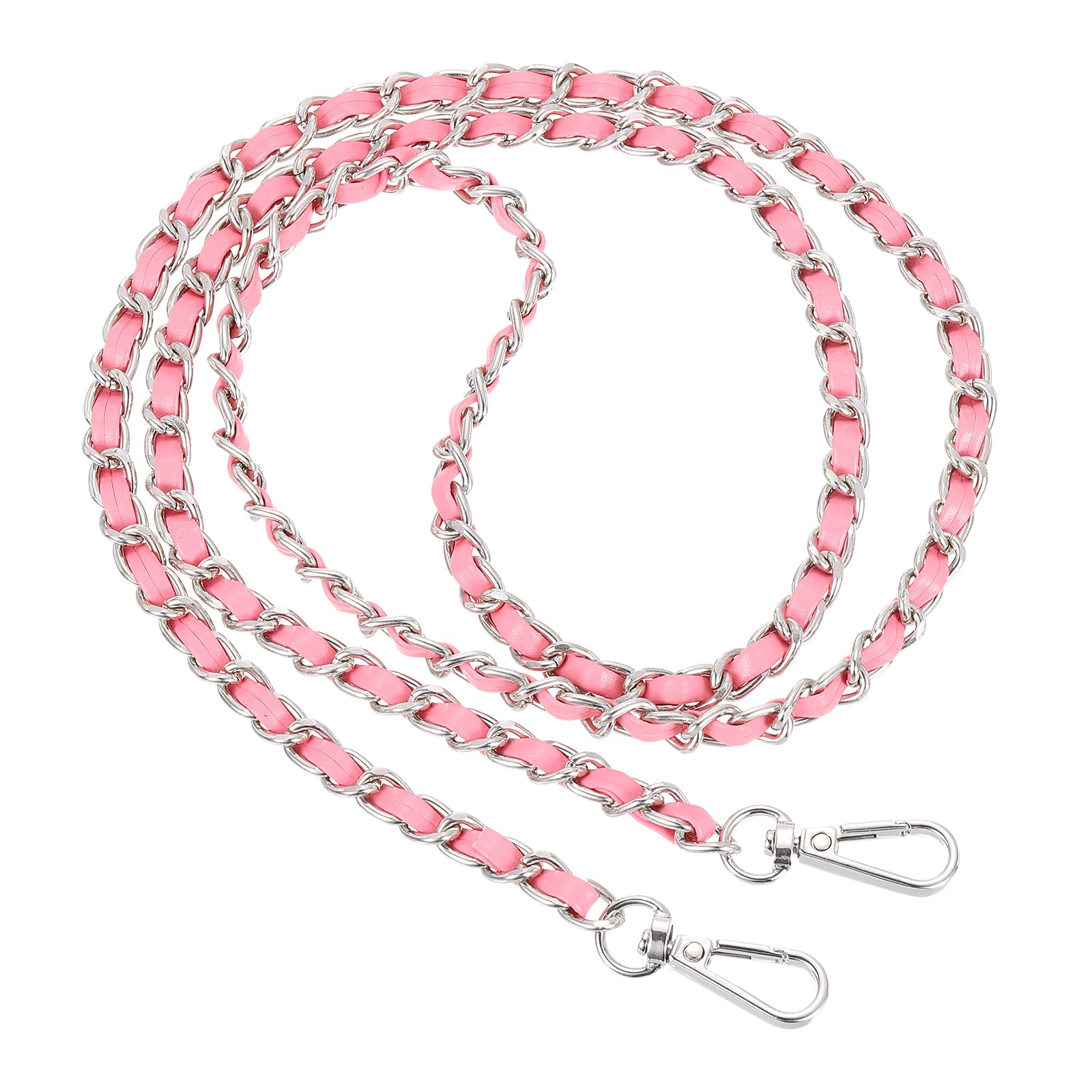 47″ Purse Chain Strap DIY Bag Chain Strap Replacement Adjustable Pink Silver