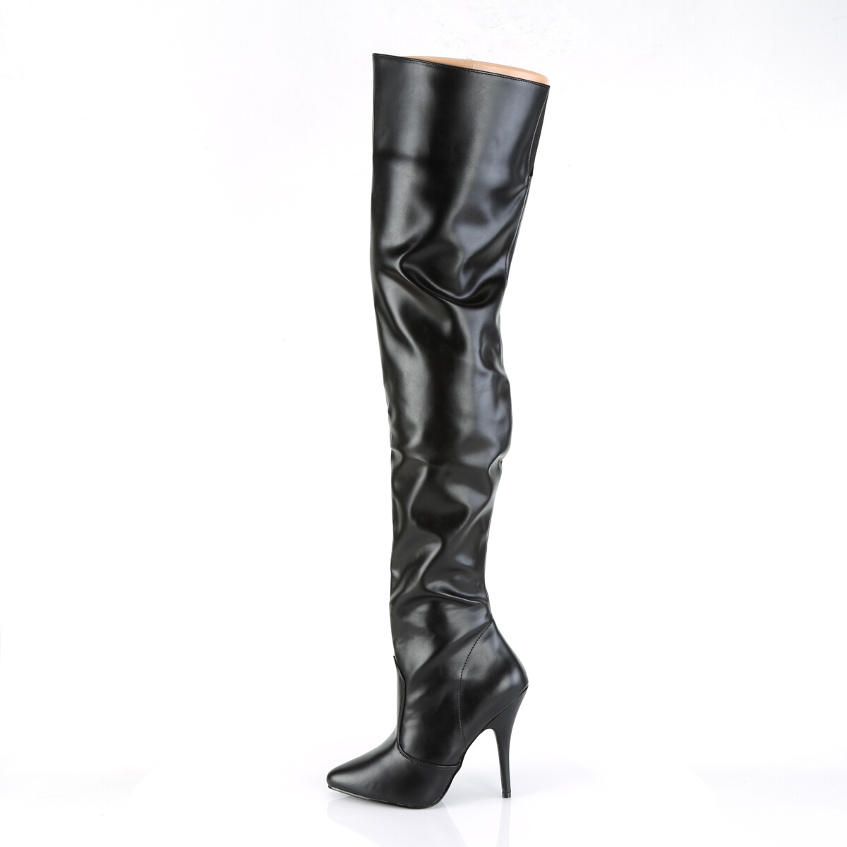 PLEASER Sexy Stripper 5″ Heel Matte Black Thigh High Boots SED3010/B/PU