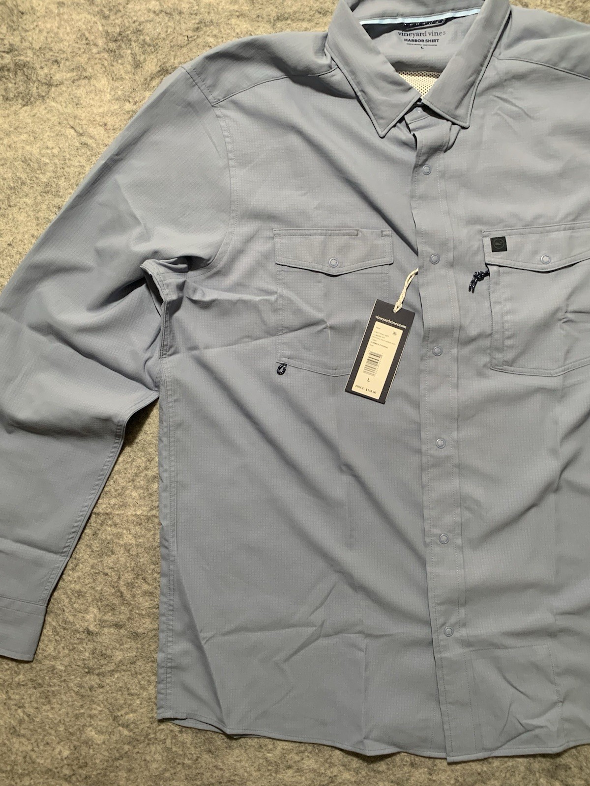 NWT Vineyard Vines Harbor Mens Long Sleeve Light Blue Fishing Shirt Choose Size