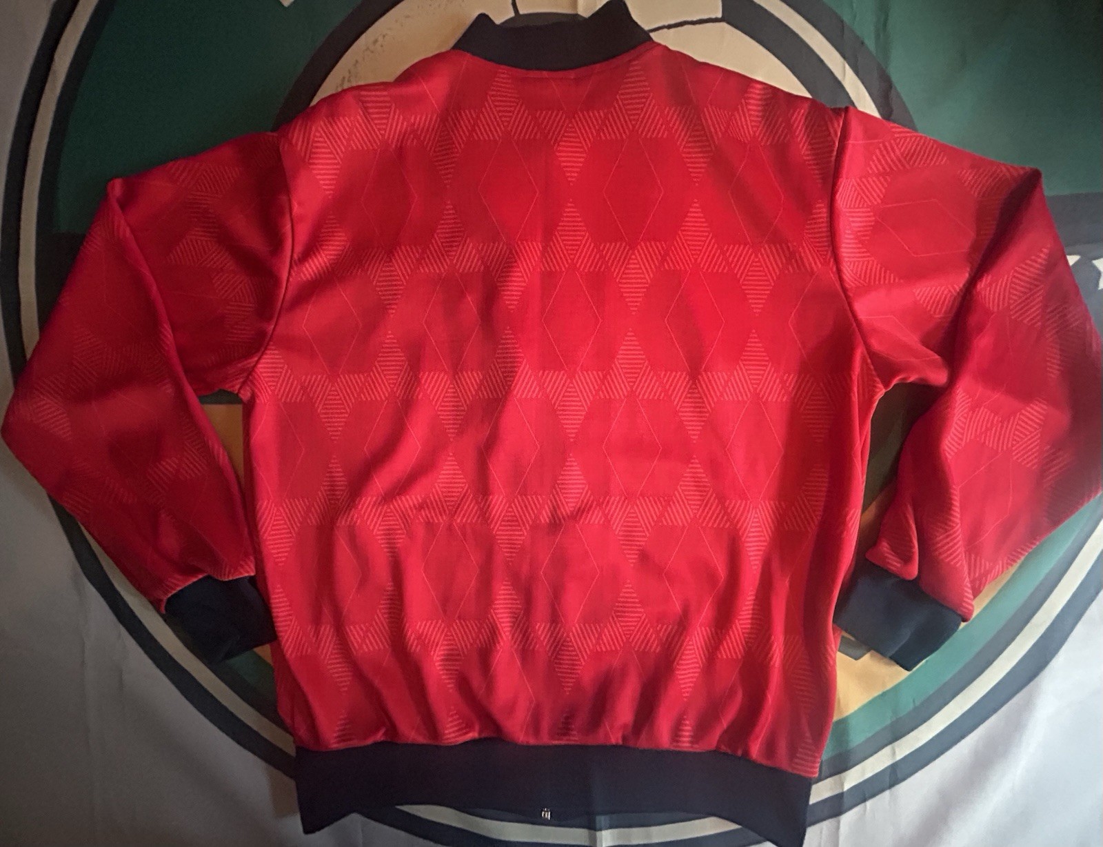 England Score Draw 1990 Red Track Jacket Large Men’s Retro Cool Top Red LGE