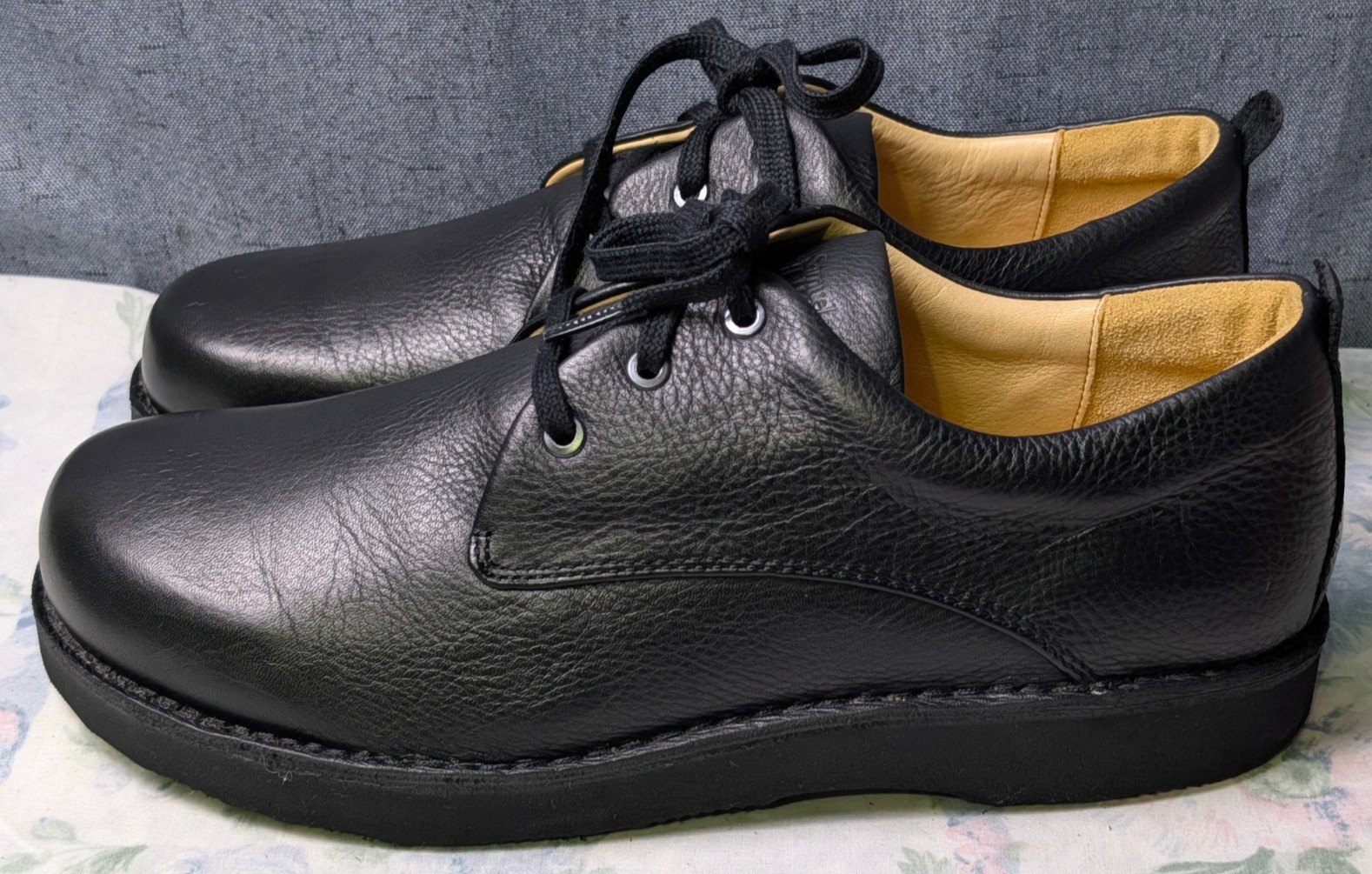 Samuel Hubbard Free Men’s 11.5 Black Leather Oxfords Vibram Shoes M1100 Portugal