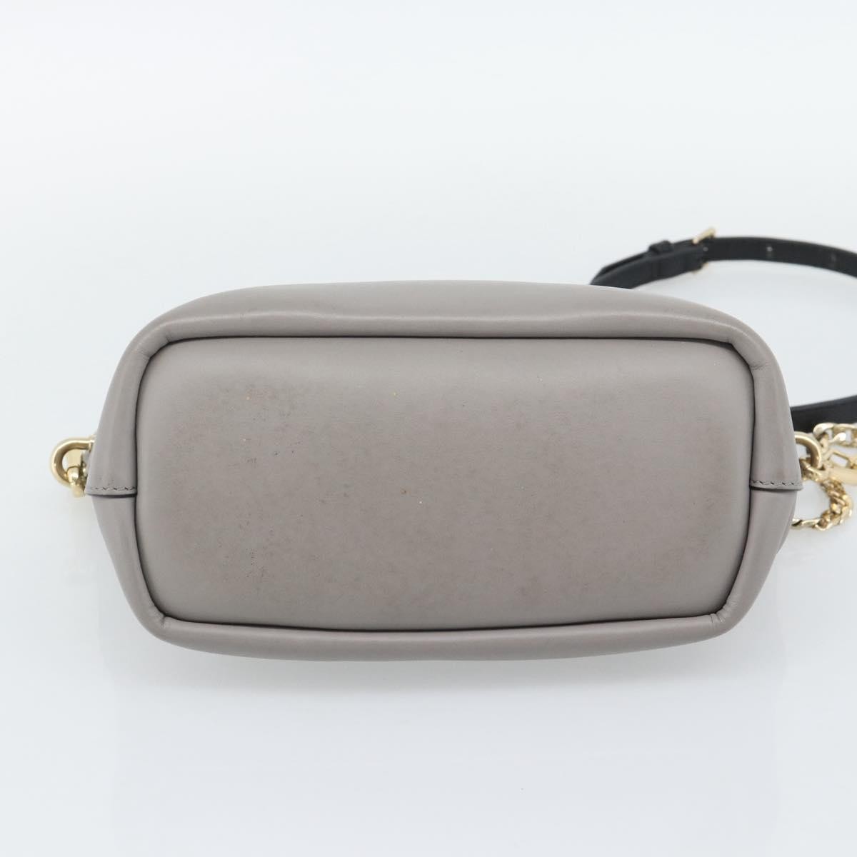 Chloe Hand Bag Leather 2way Gray Gold Auth bs36618A