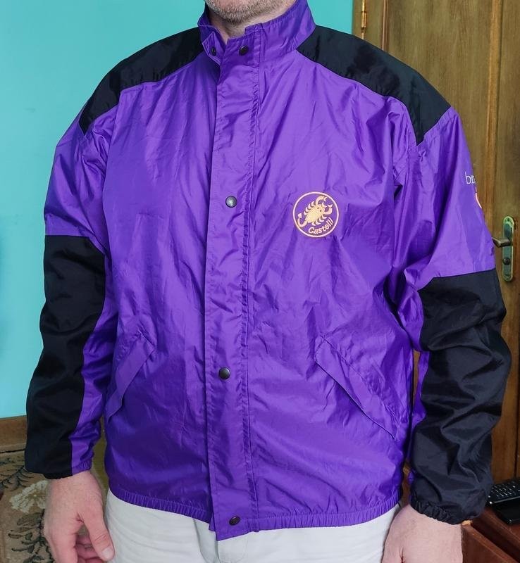 Men Castelli Jacket Purple Polyester 40 /L / 48