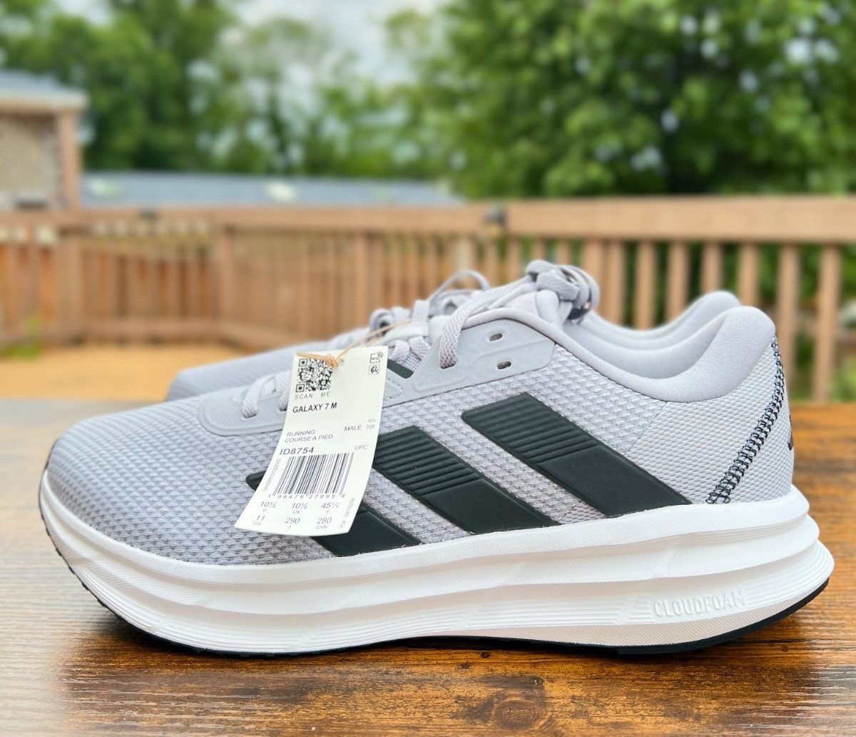 Adidas Galaxy 7 Halo Silver Carbon Men’s Size 11 Running Shoes ID8754