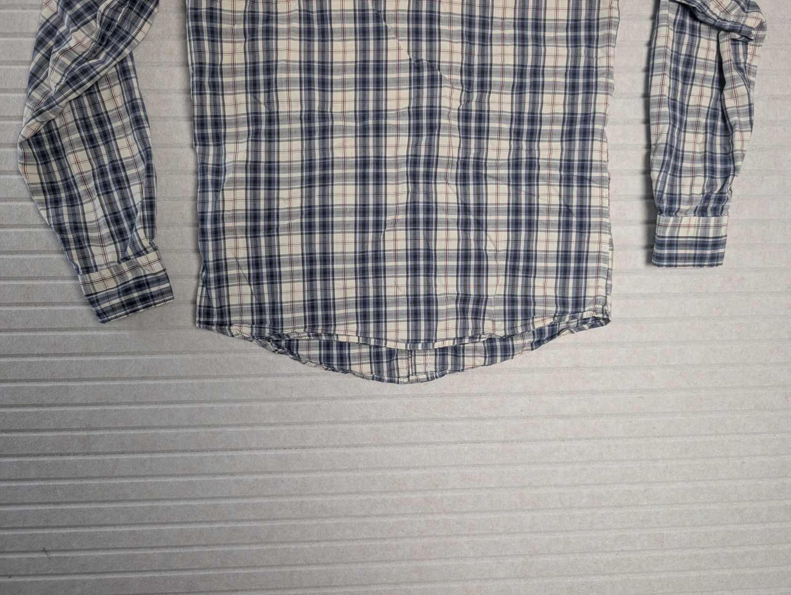 Levi Strauss Jeans Mens Small Plaid Pearl Snap Shirt Long Sleeve