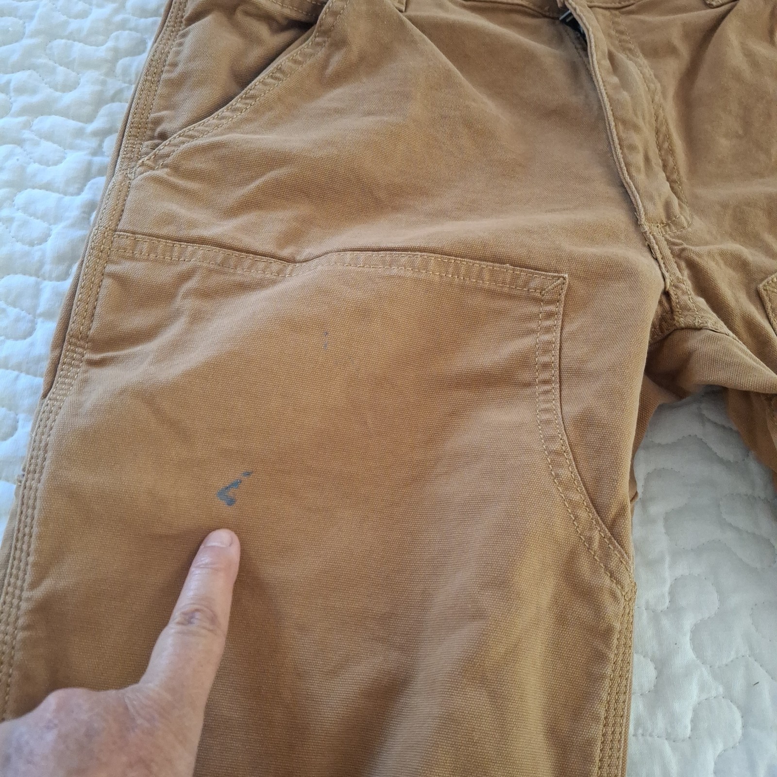 Carhartt Relaxed Straight Double Front Canvas Brown Workwear Pants Men 30×32