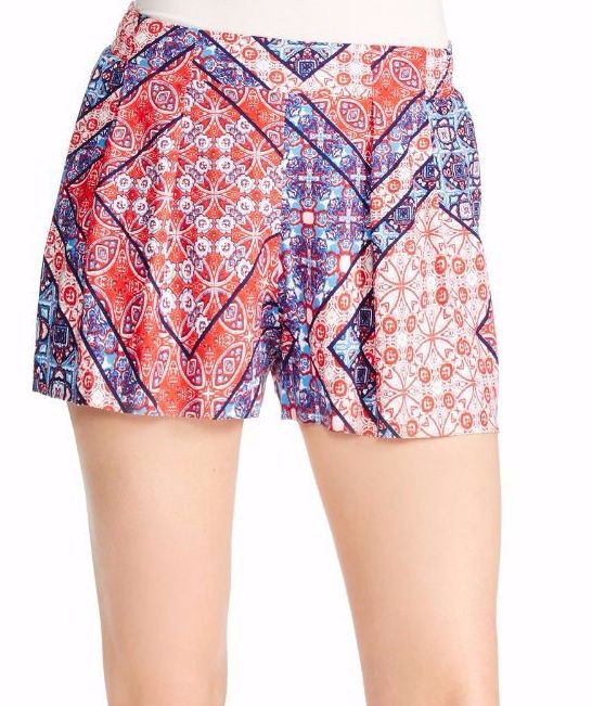 Jessica Simpson Izzy Bandana Print Soft Pleat Shorts 49007634-MTI – $44