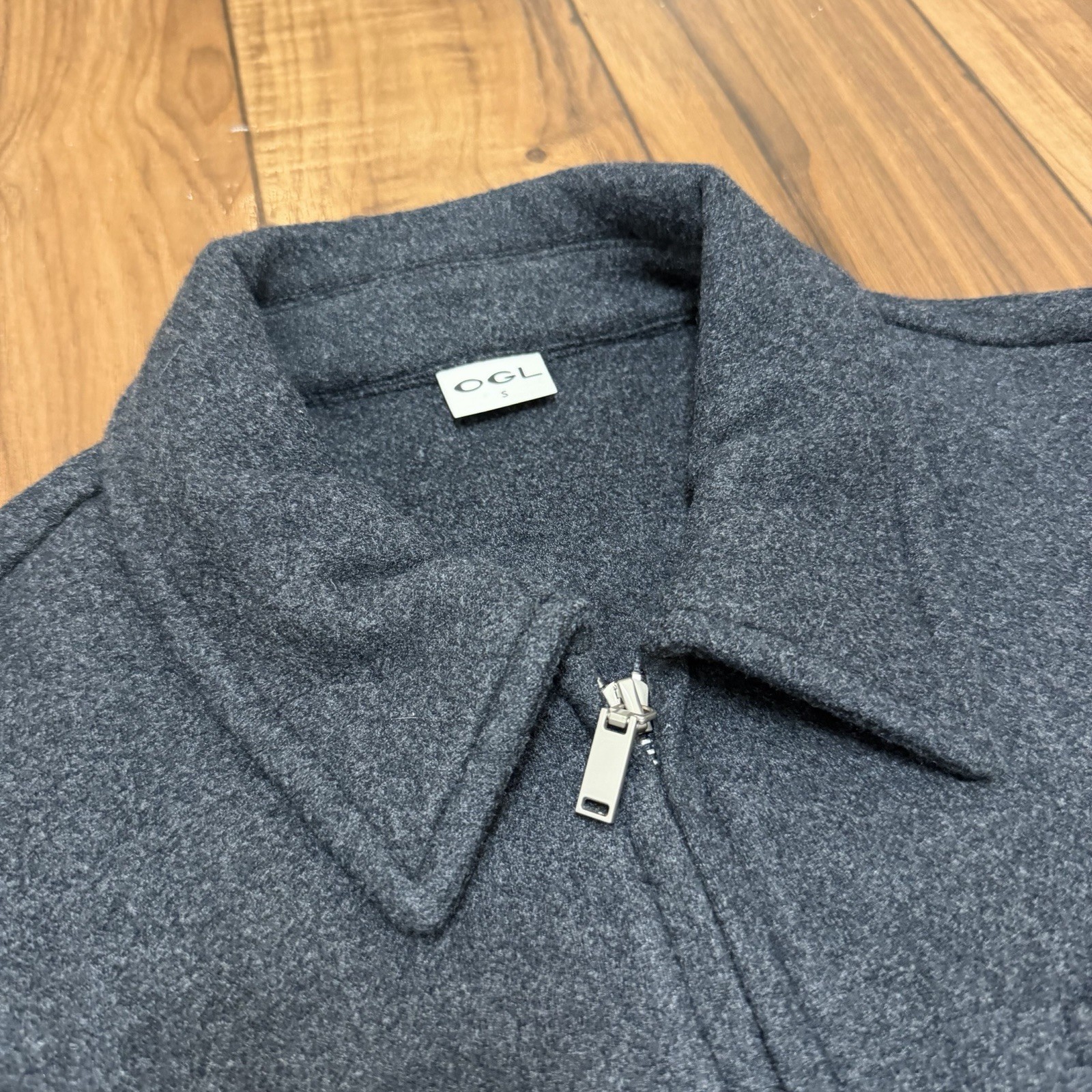 NEW OGL Full Zip Up Jacket Business Casual Gray Soft Womens Small