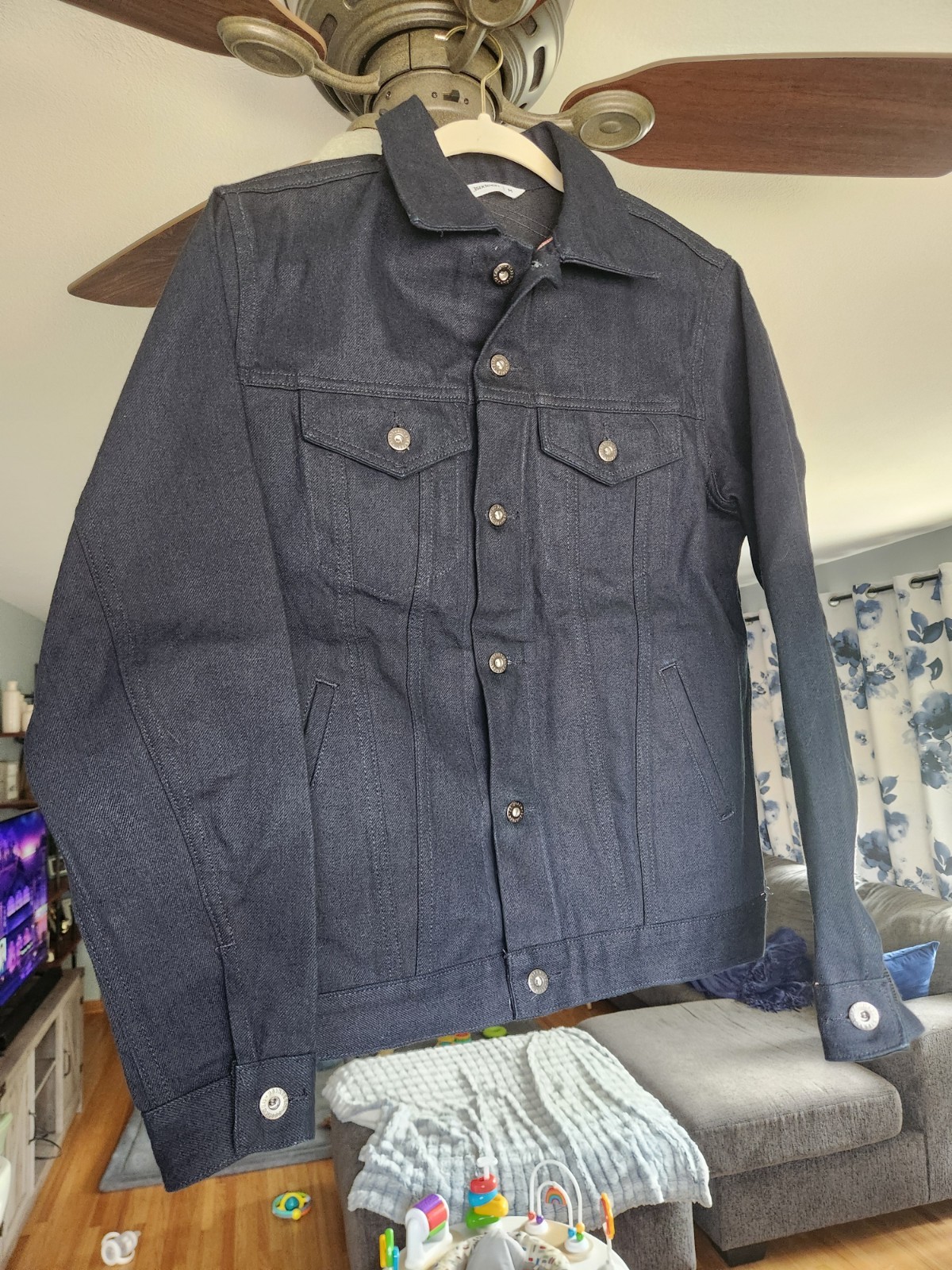 3 Sixteen Men’s Medium Denim Jacket 14 oz Shadow Selvedge Raw Indigo