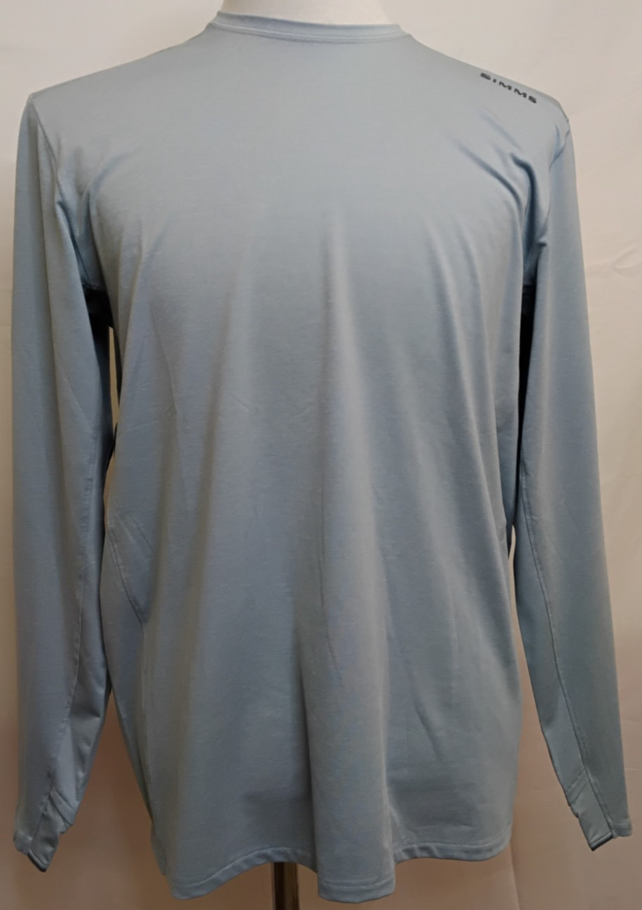 Simms SolarFlex Crew Men’s M Steel Blue Heather UPF Odor Control #Z4917