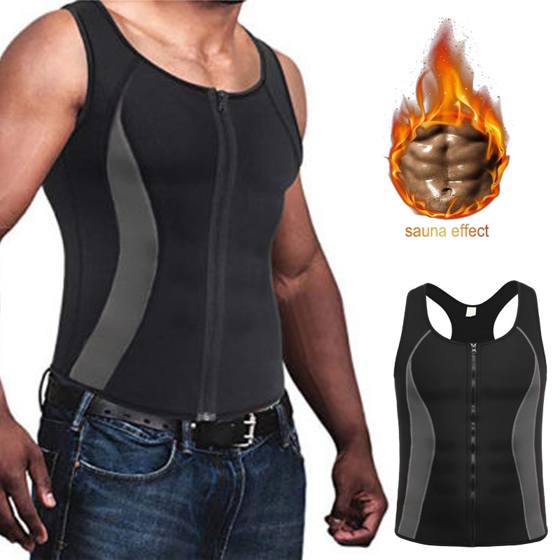 Men Weight Loss Workout Neoprene Body Shaper Sweat Sauna Suits Exercise Gym Vest