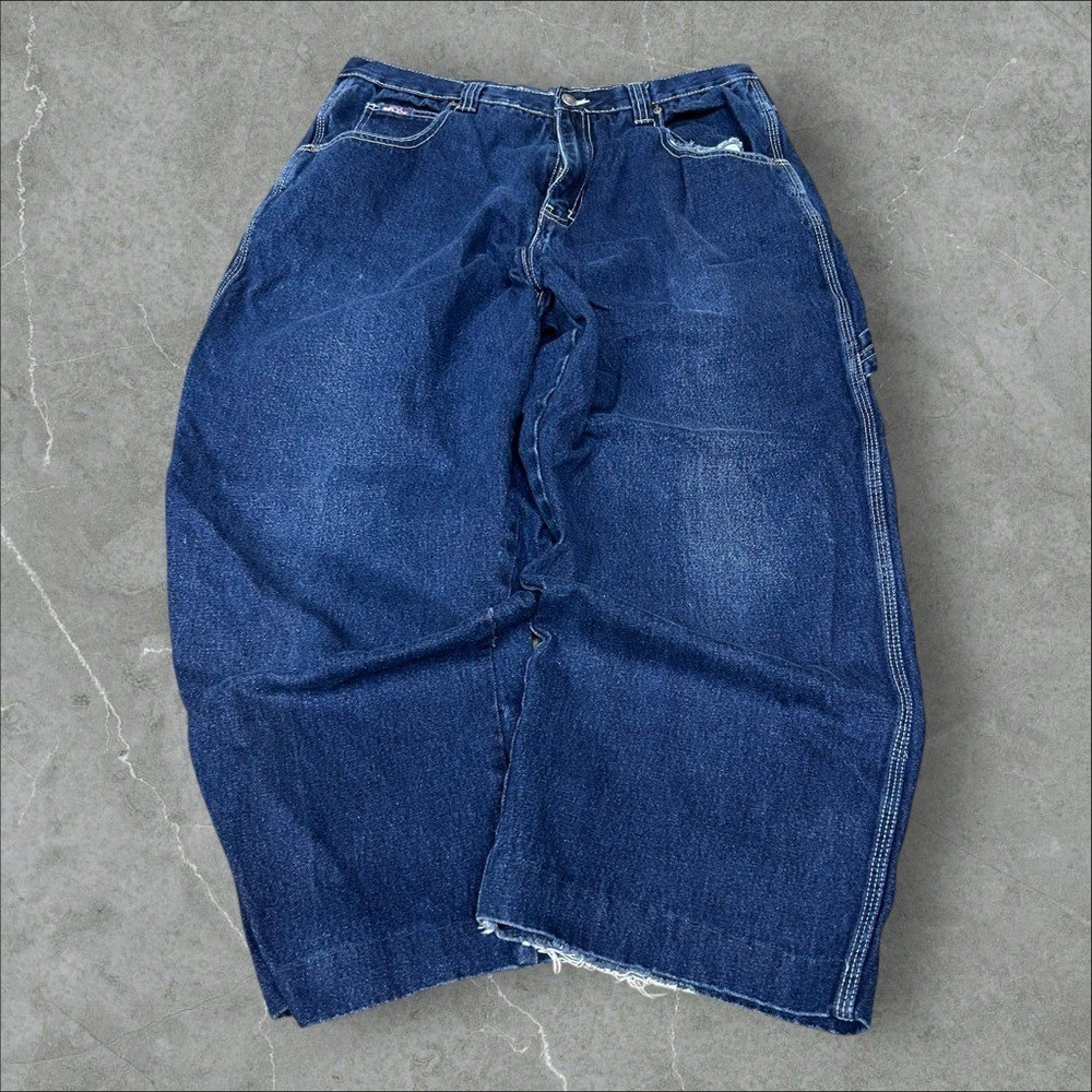 30 Below Jeans Men 34×29 Blue Y2K Baggy Wide Leg Skater Grunge Carpenter Hip Hop