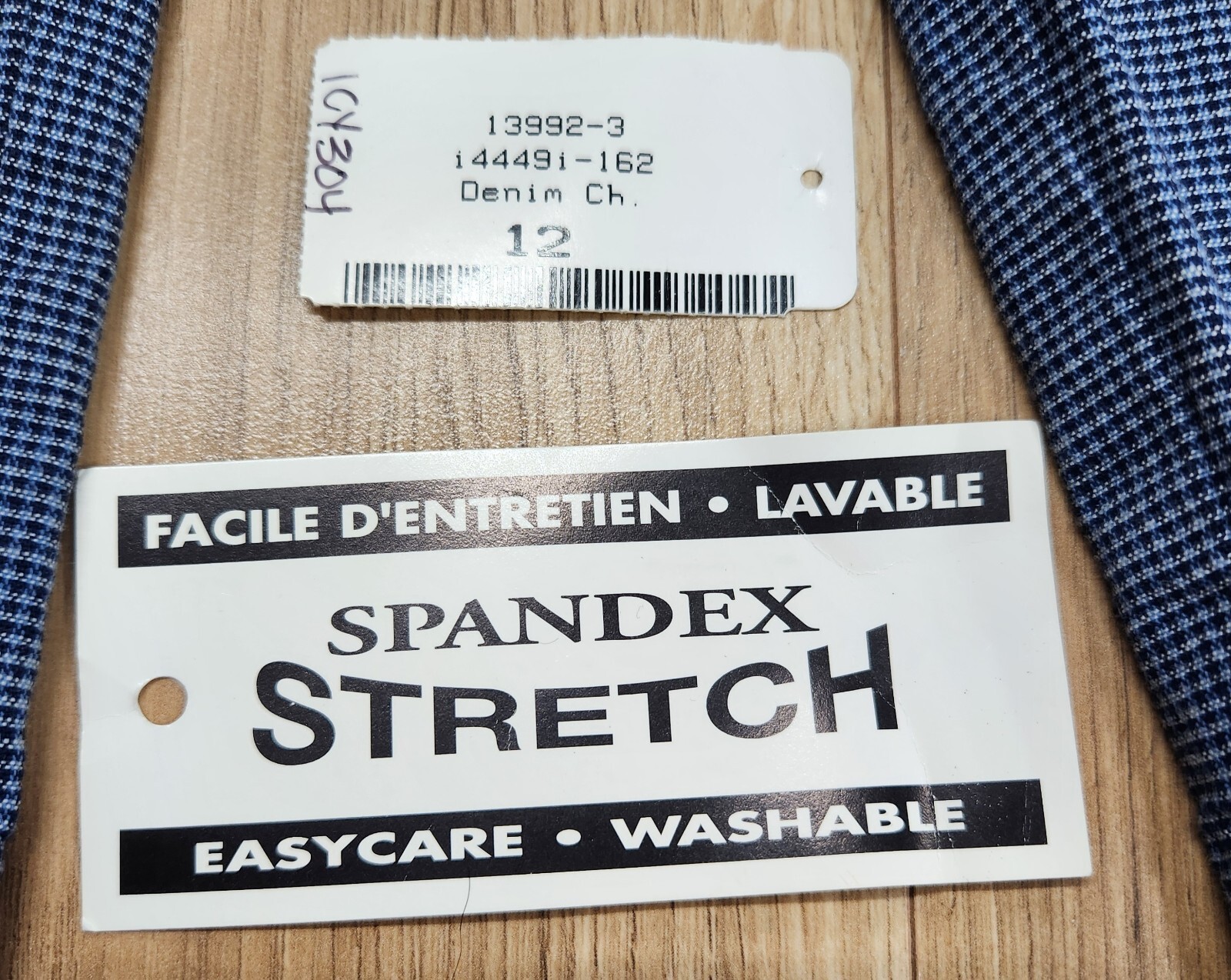I.C.Y. Spandex Stretch Capris, Womens Sz 12, Blue & White Check, Zipper Closure
