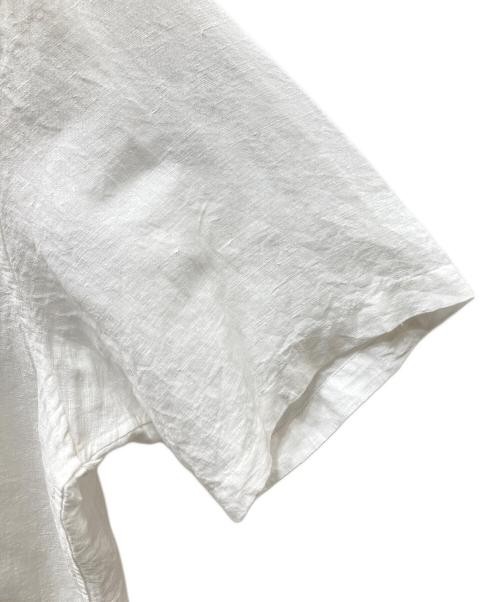 KHOKI Cross-stitch Linen Shirt Men’s White, Size L, Embroidered Cotton Blend