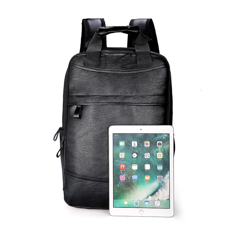 Leather Backpack for Teenage Boys Men Casual Daily School Travel Shoulder Bag