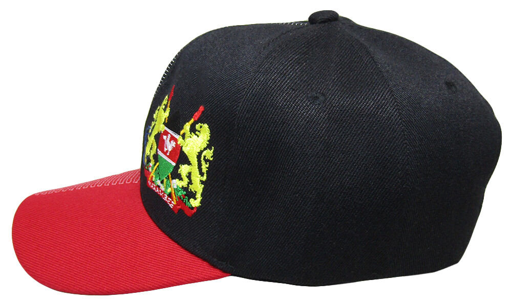 Kenya Country Black Red White Letter Crest Patch On Side Embroidered Hat Cap