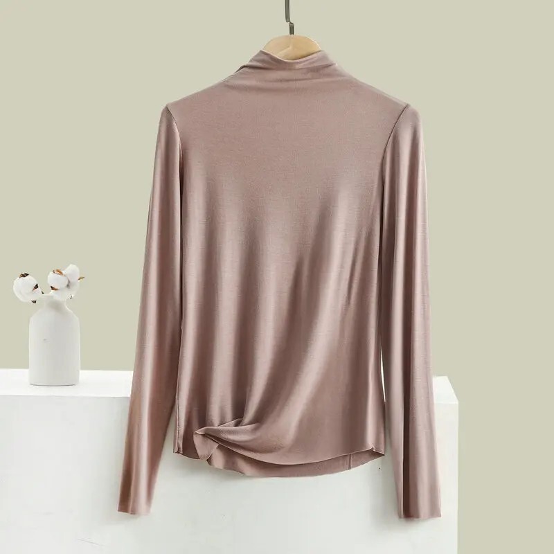 Hot Sale Womens Fashion hot tops High Neck T Shirt Undershirt Long Sleeve