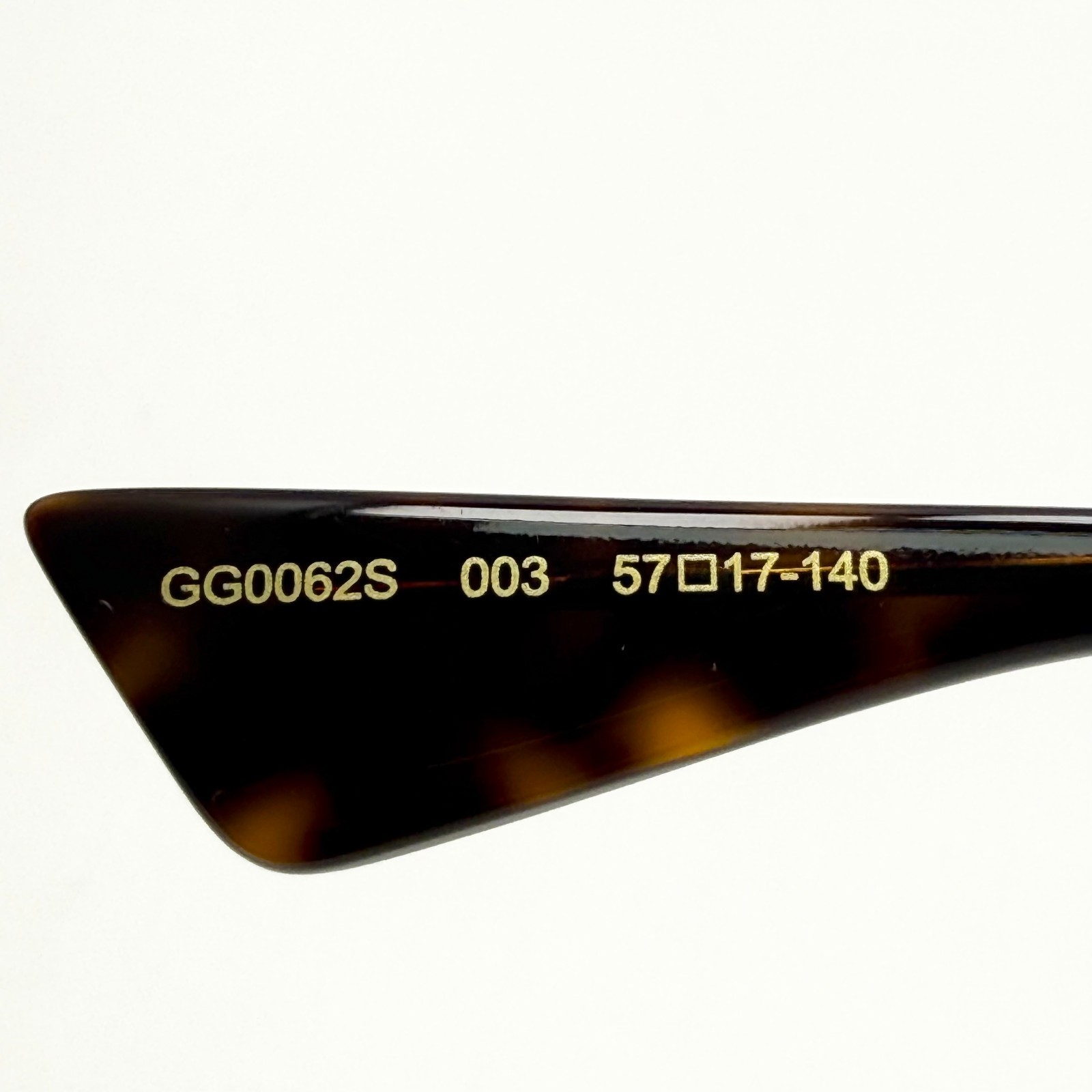 Gucci GG0062S 003 Aviator Sunglasses Green Red Gold Frame Gray Lens 57mm
