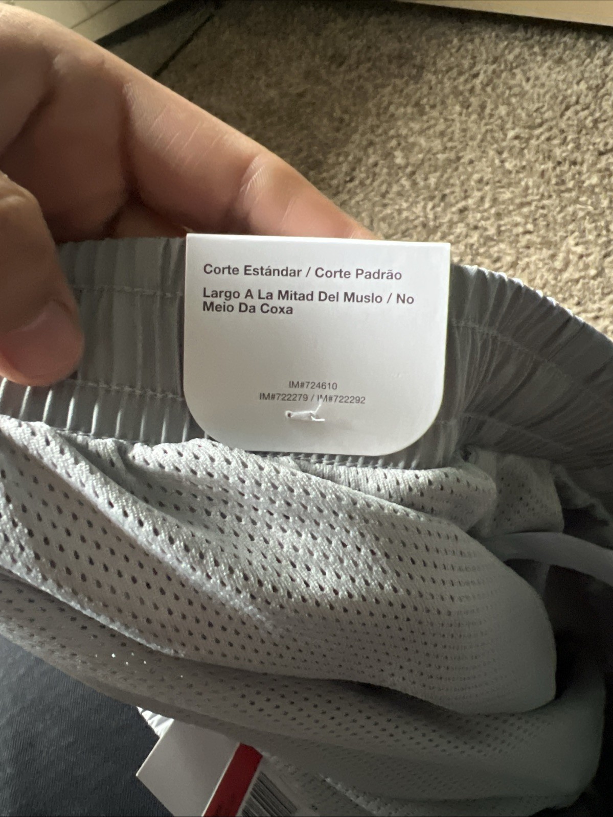 Nike Men’s Shorts, Size L, Gray, Standard Fit, Mid-Thigh Length