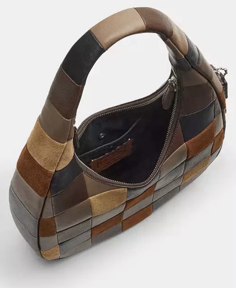 Coach Coachtopia Alter Ego Crescent Shoulder Bag Checkerboard Suede Leather NWT