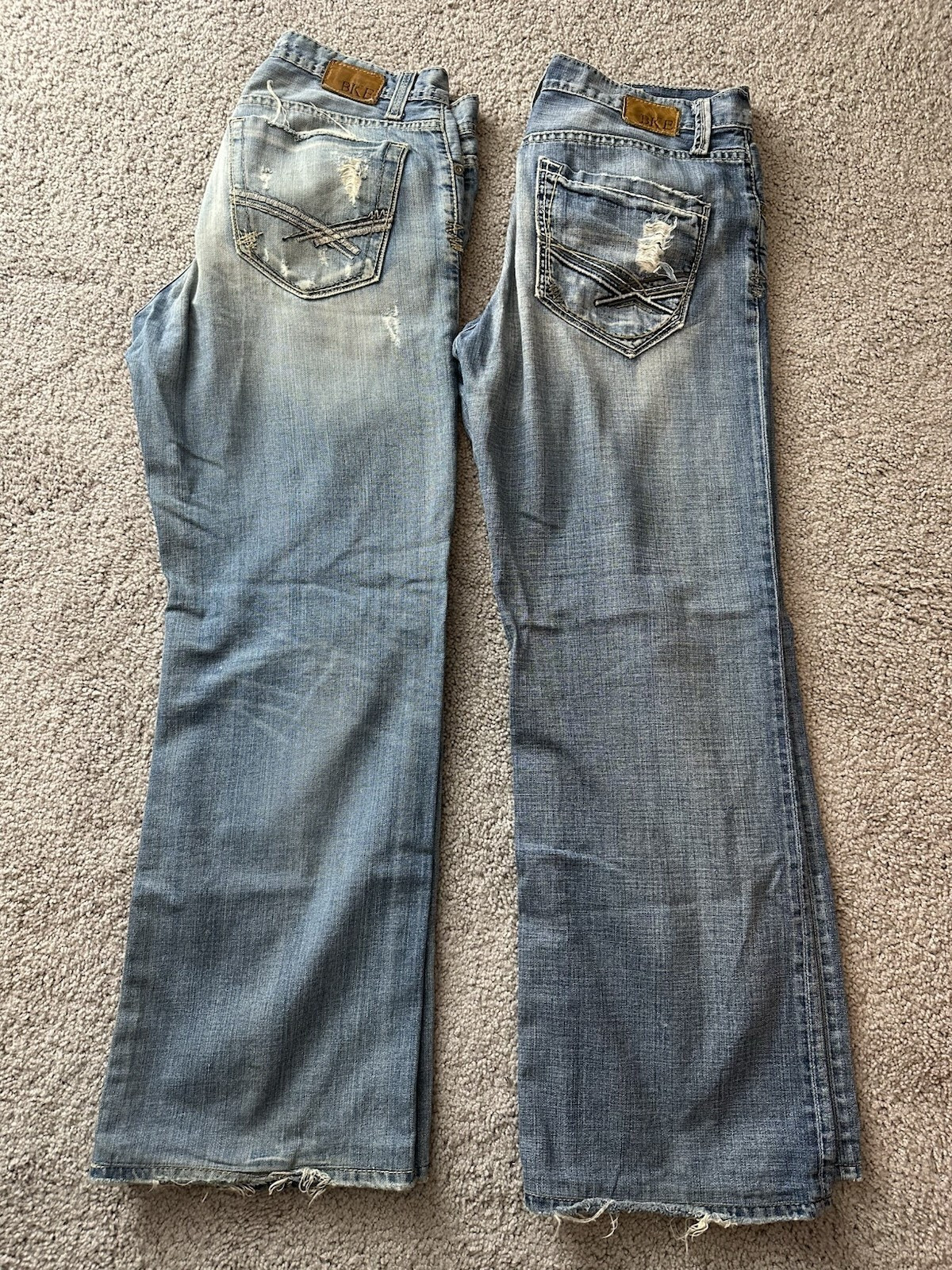 Buckle BKE 2 Pair Jeans Men 32×31 Blue Marshall Denim Pant Washed Out Faded