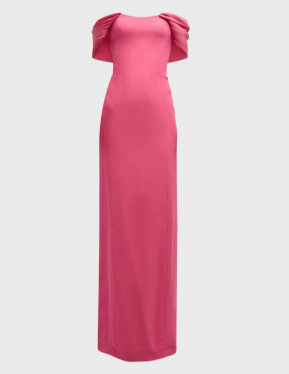 Hot Pink Off The Shoulder Formal Evening Gown Maxi Dresses Wedding Guest Prom